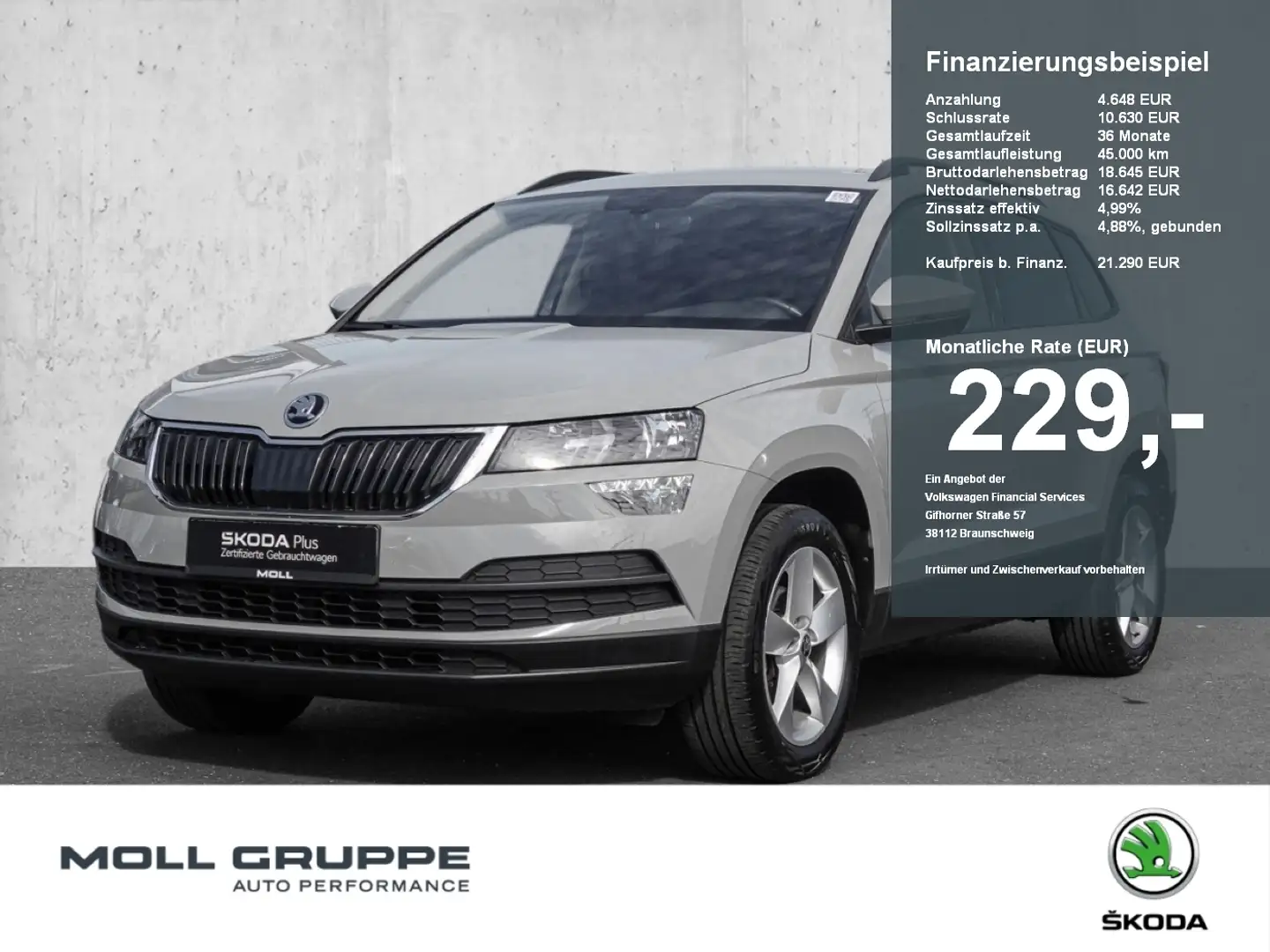 Skoda Karoq 1.0 TSI Ambition NAVI FLA PDC LM VICO Grau - 1
