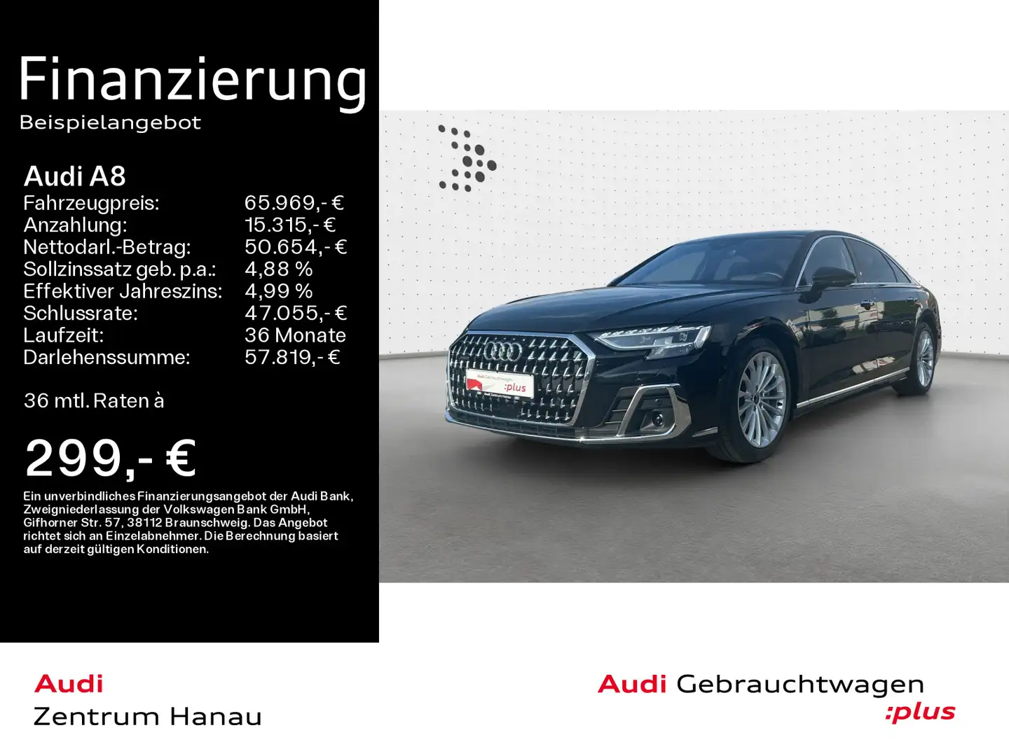 Audi A8 50 TDI quattro*B&O*STHZG*PANO*HUD*LEDER*KLIMA Schwarz - 1
