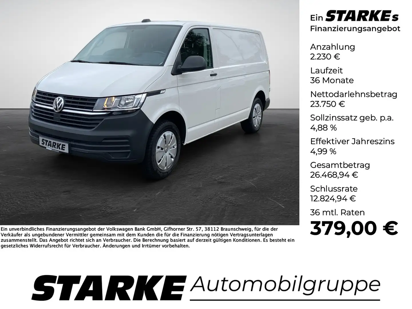 Volkswagen T6 Transporter T6.1 2.0 TDI Kasten Wit - 1