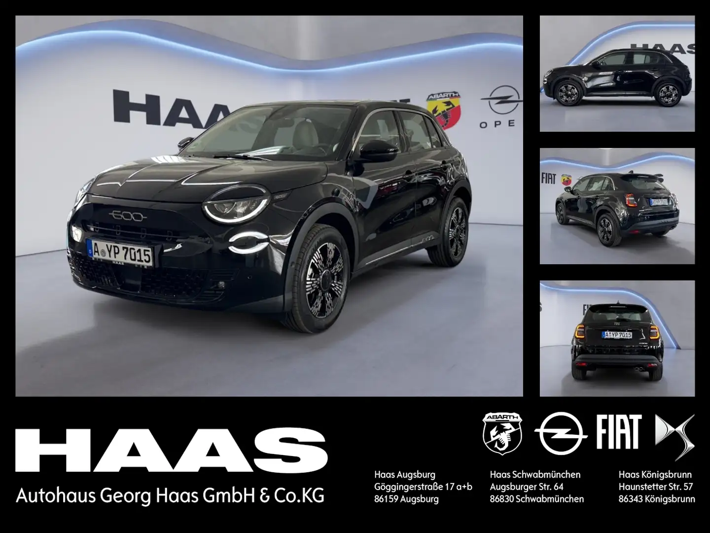Fiat 600 Fiat  Mildhybrid Klimaautomatik,Bluetooth Schwarz - 1