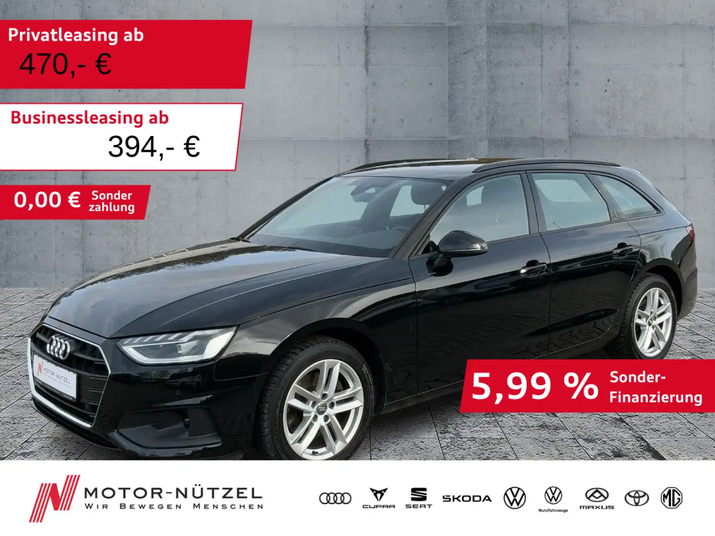 Audi A4 35 TFSI S-TR LED+NAVI+AHK+GRA+SHZ+VC Noir - 1