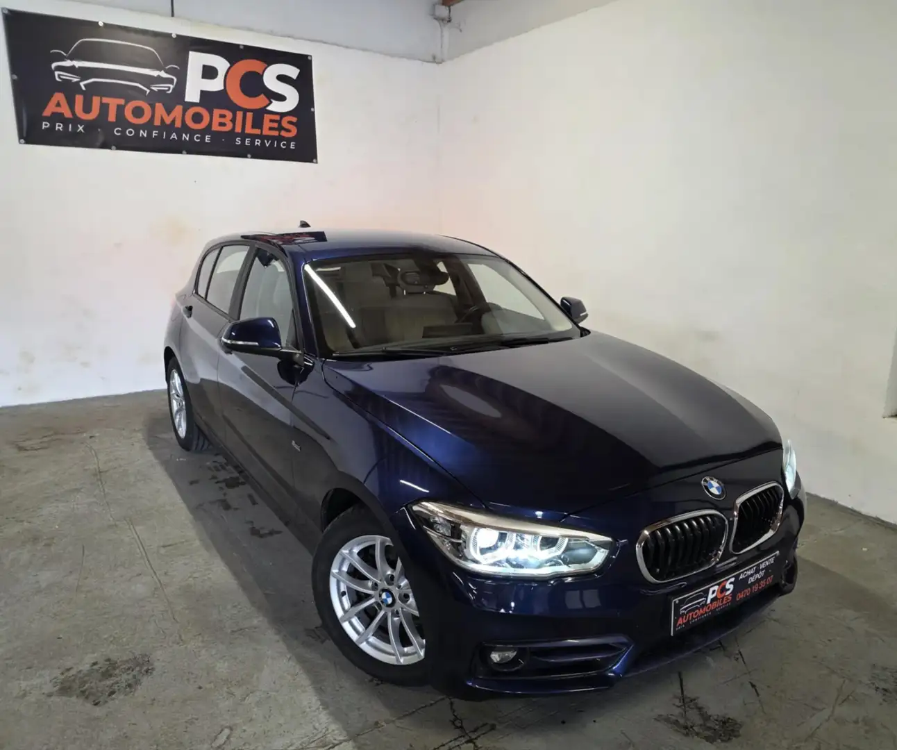 BMW 116 d Sportline*CUIRS CHAUFF.*GPS*HARMAN KARDON*CARNET Bleu - 1