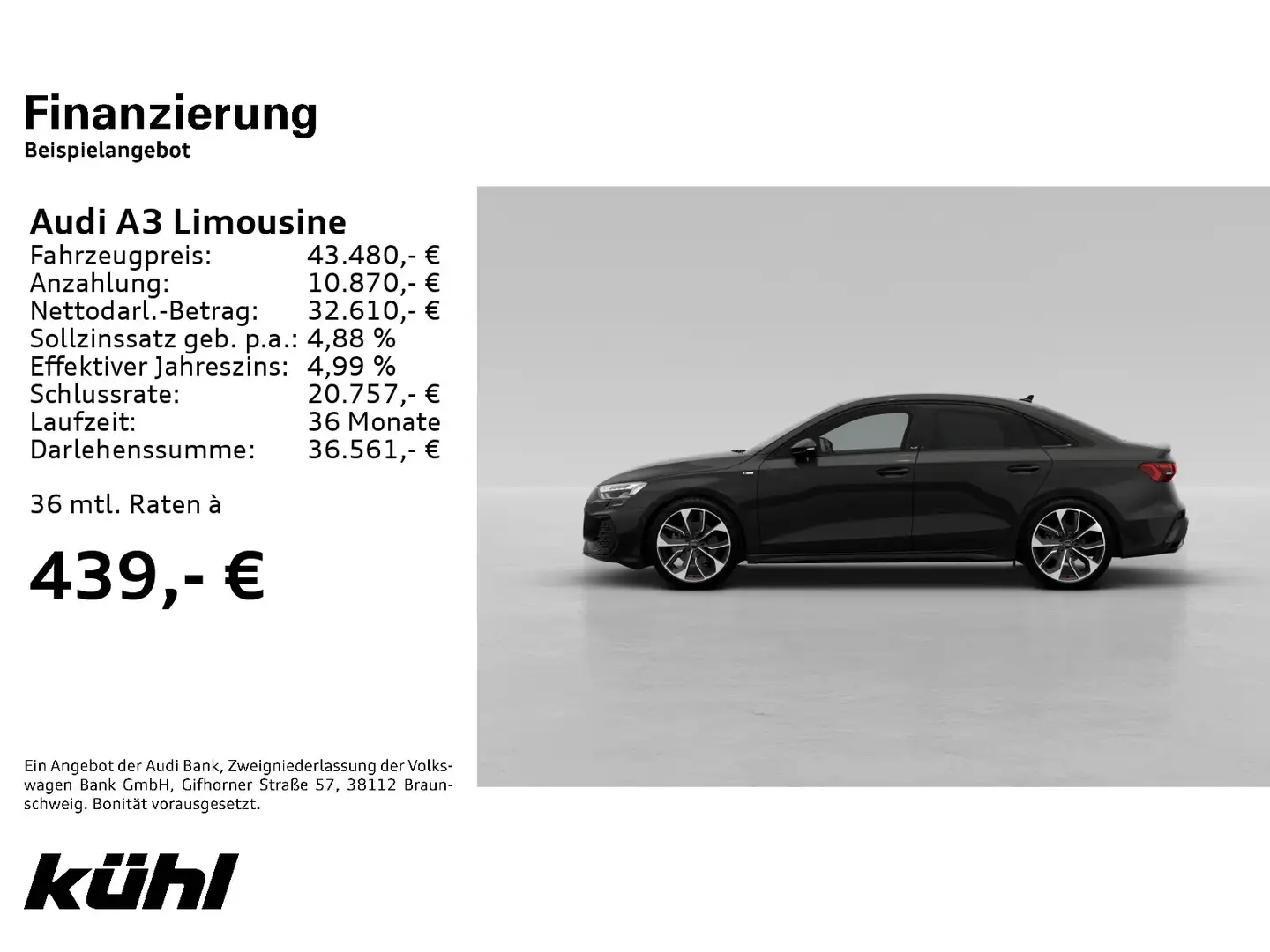 Audi A3 35 TFSI S line Schwarz - 2