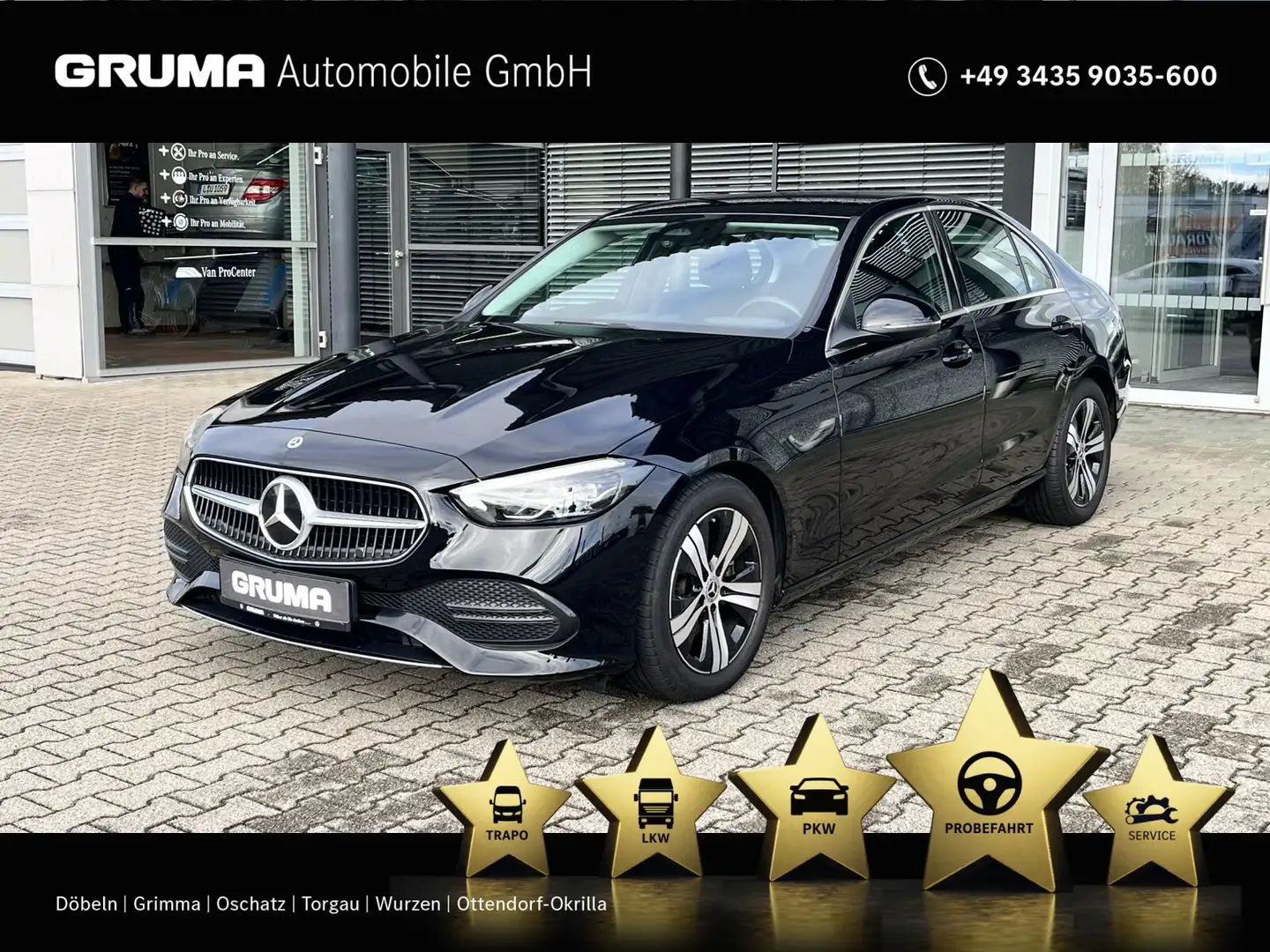 Mercedes-Benz C 180 C 180 Avantgarde+LED+DAB+Spurhalte+CarPlay+Tempo Schwarz - 1