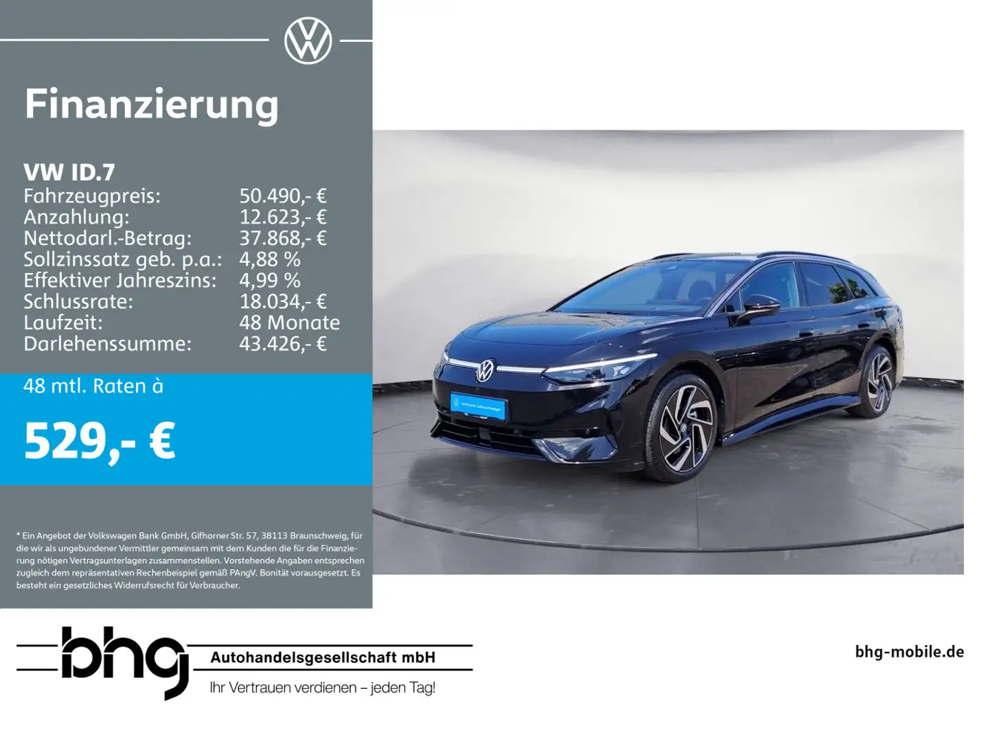 Volkswagen ID.7 Tourer Pro AHK Komfort Netzlade Alcantara L Schwarz - 1