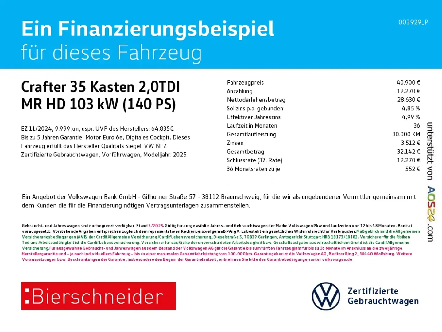 Volkswagen Crafter 35 Kasten 2,0TDI MR HD Klima SH Facelift Weiß - 2