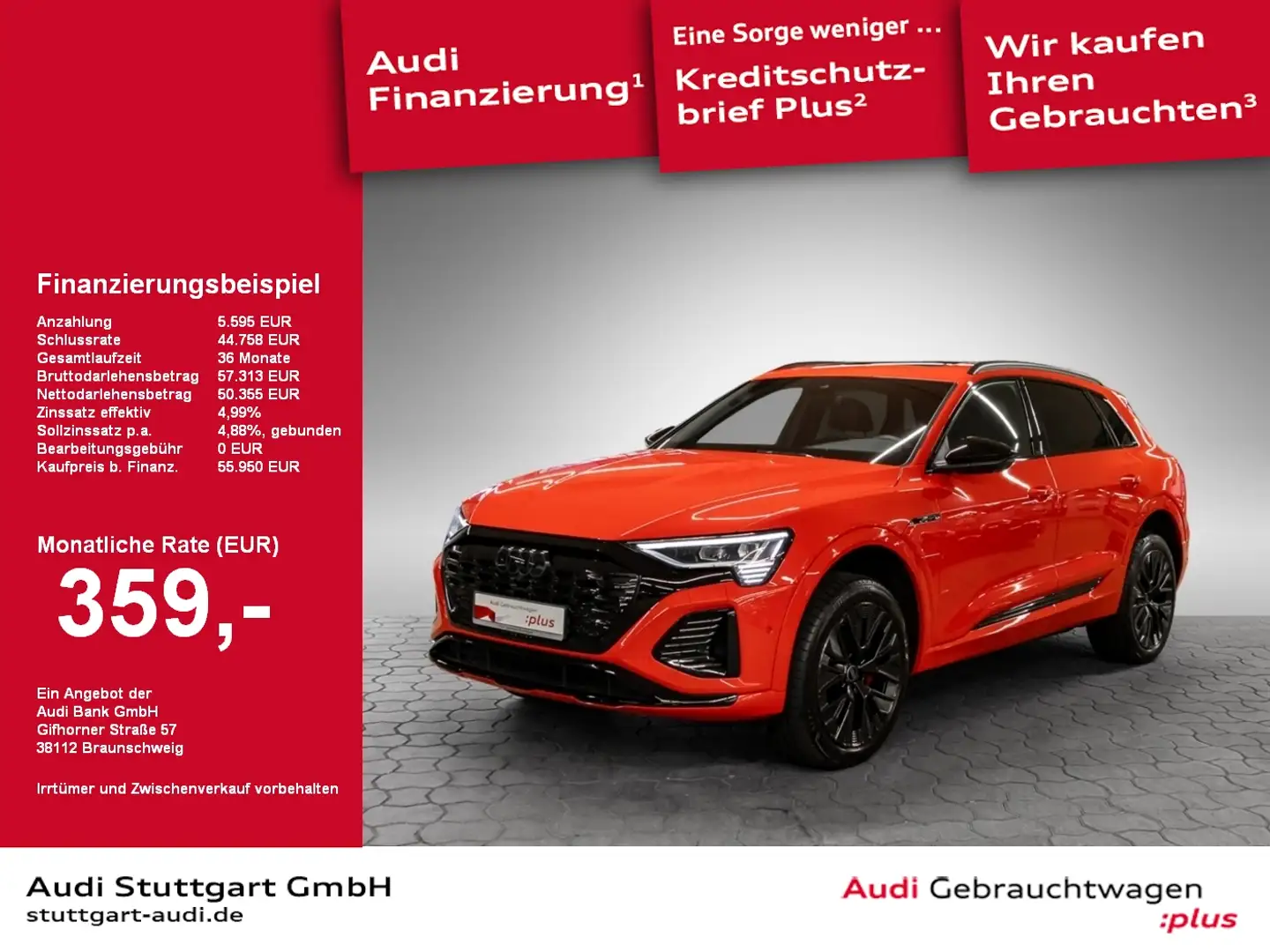 Audi Q8 e-tron S line 50 quattro 250 kW AHK AIR B&O Rood - 1