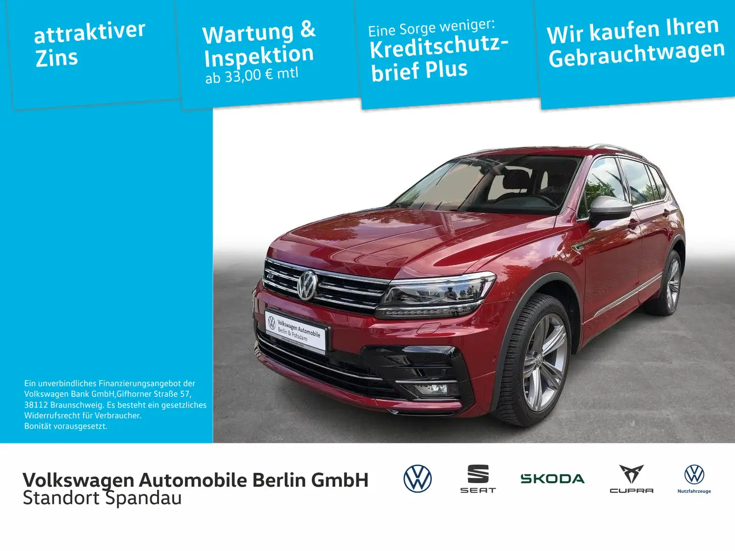 Volkswagen Tiguan Allspace 2.0 TDI Highline 4Motion (EU 6d- Rouge - 1