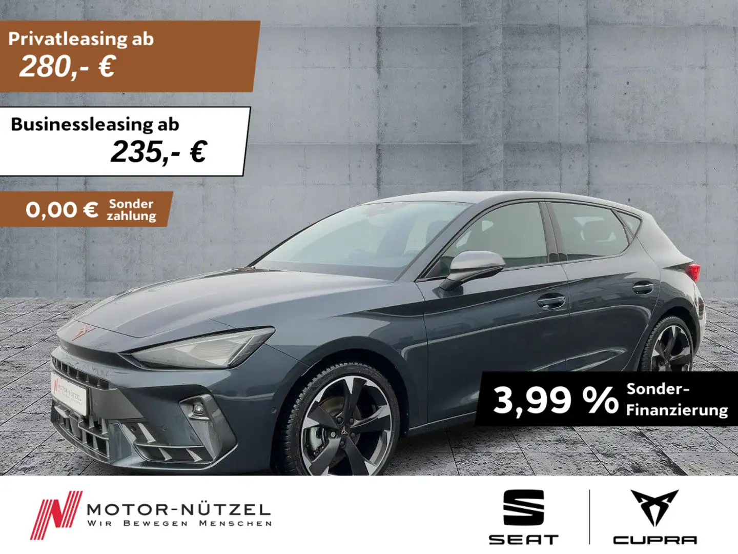 CUPRA Leon 2.0 TDI DSG LED+NAVI+APP+ACC+SHZ+RFK+NSW+VC Grau - 1