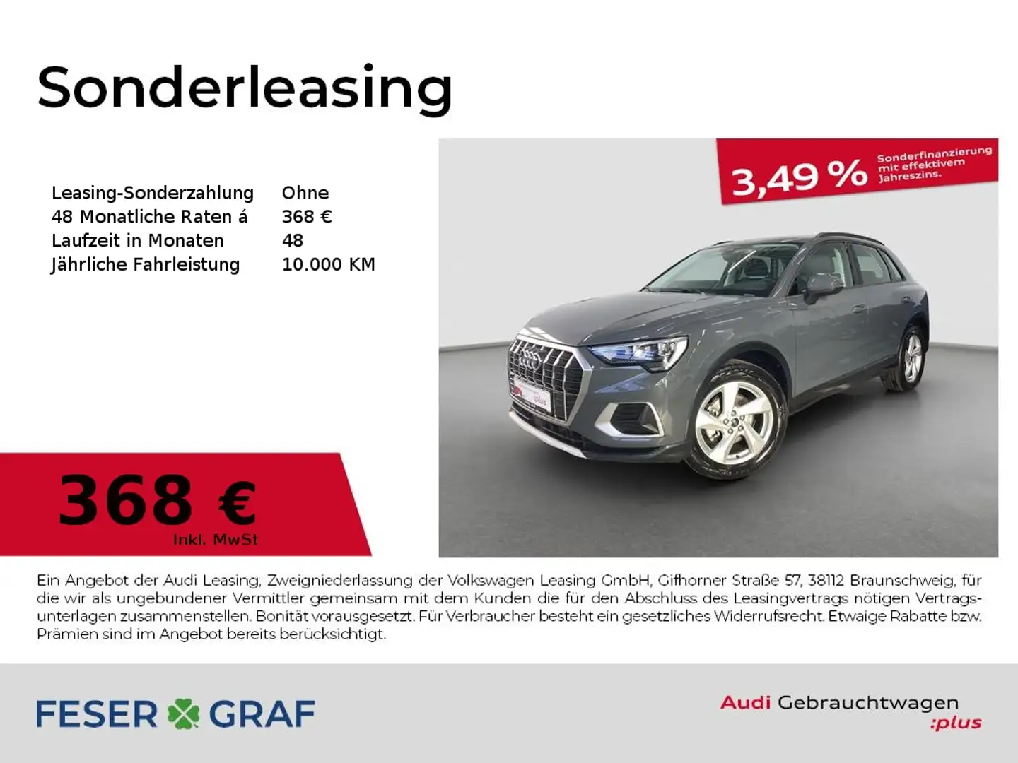 Audi Q3 advanced 35 TFSI S tronic AHK Navi ACC SHZ Grau - 1