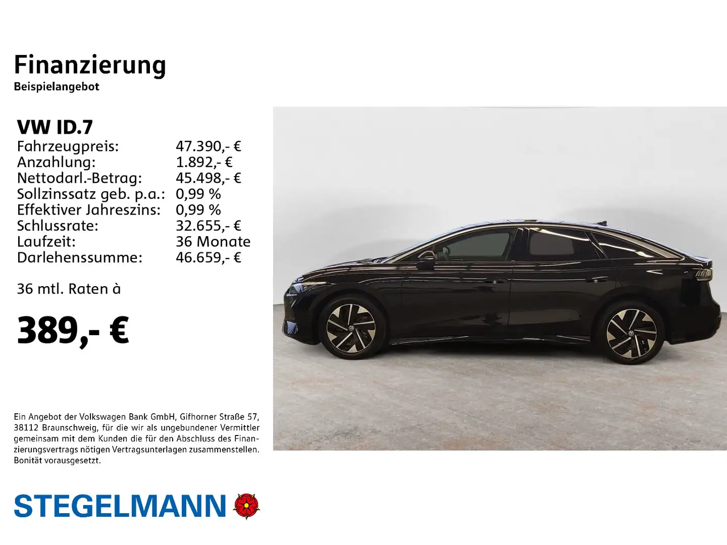 Volkswagen ID.7 Pro 210kW/77kwH *Kamera*Matrix-LED* +3J. Ga Schwarz - 2