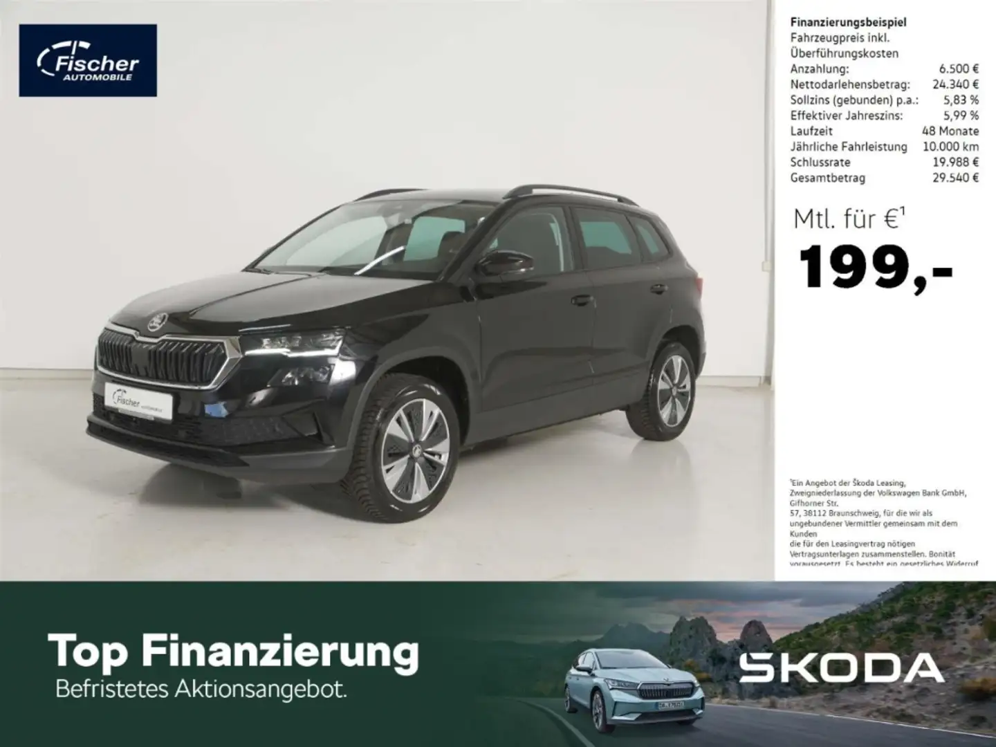Skoda Karoq 1.5 TSI Ambition DSG AHK/Matrix/NAV/RFK Zwart - 1