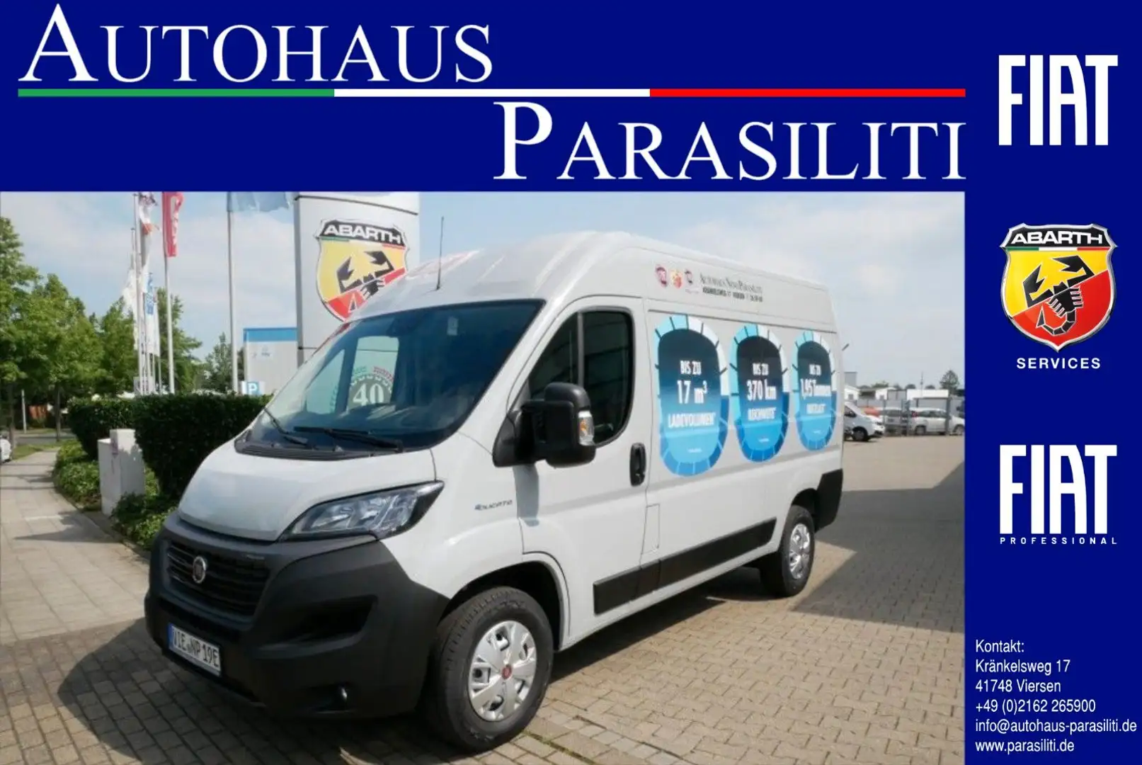 Fiat Ducato-e L2H2 (47-kWh) Navi CarPlay/Android Auto Gris - 1