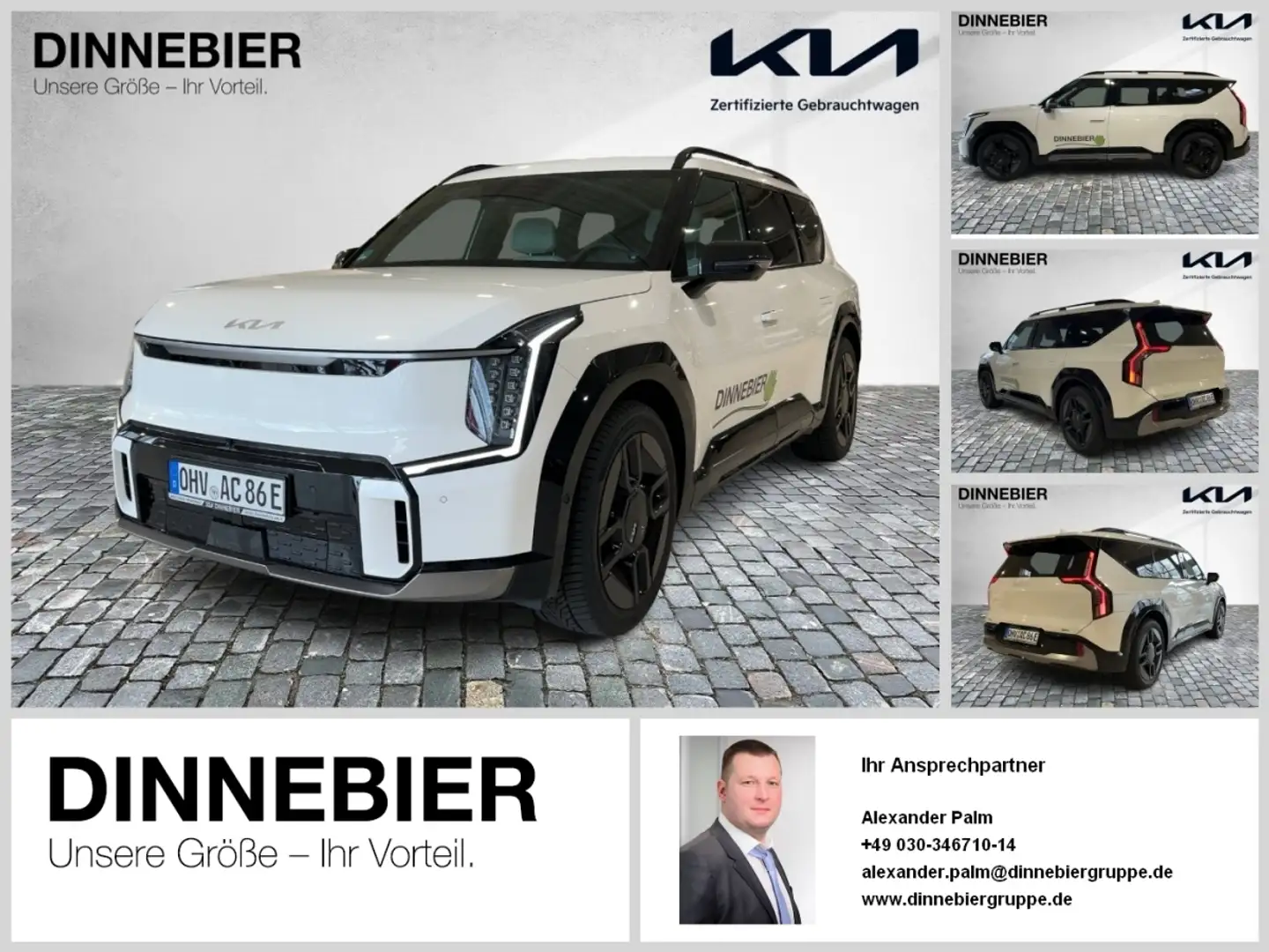 Kia EV9 GT-Line AWD LAUNCH ED. 7S TWA HUD 360 4xSHZ Weiß - 1