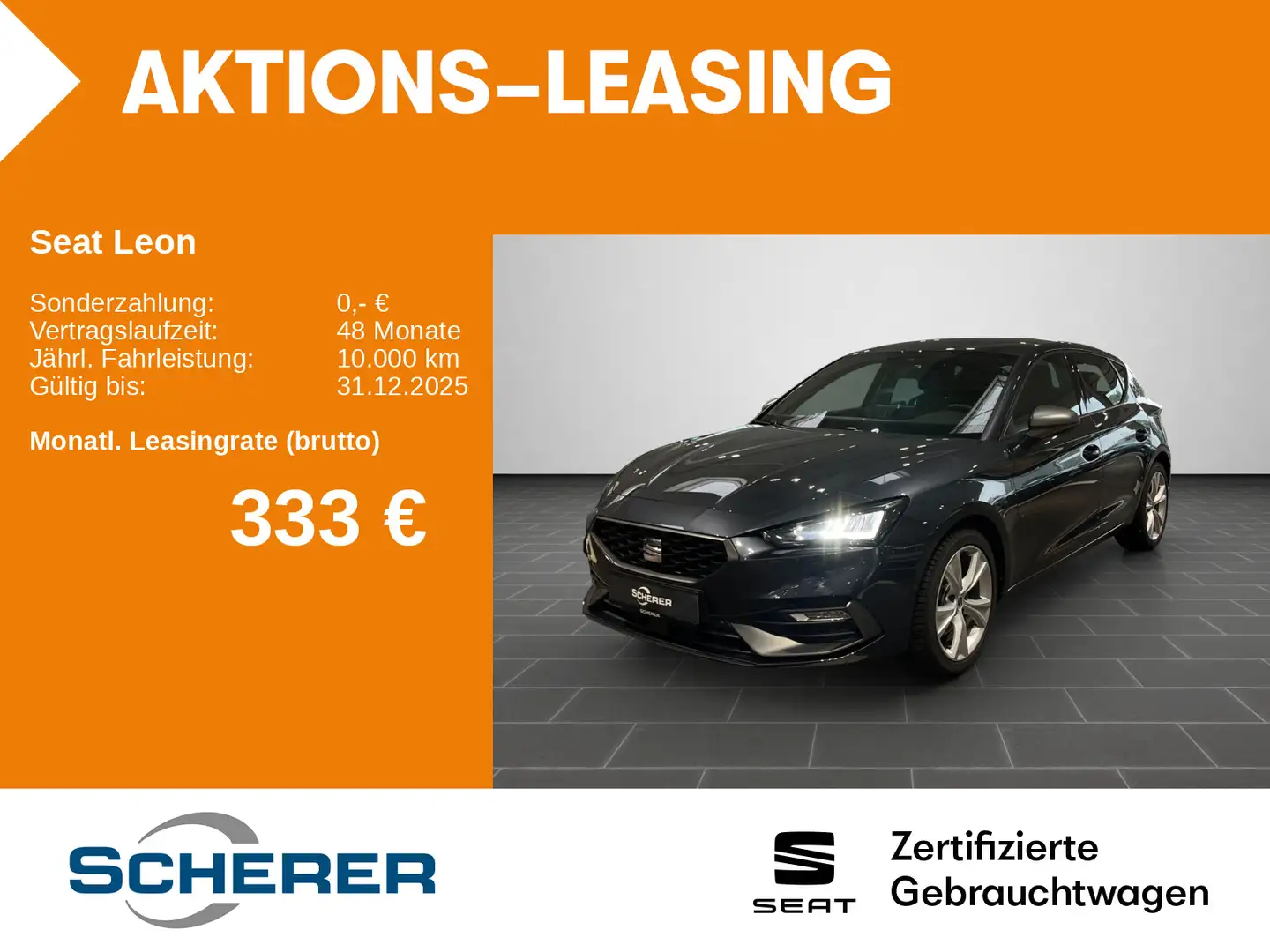 SEAT Leon FR 2.0 TDI Rückfahkamera Carplay Grau - 1