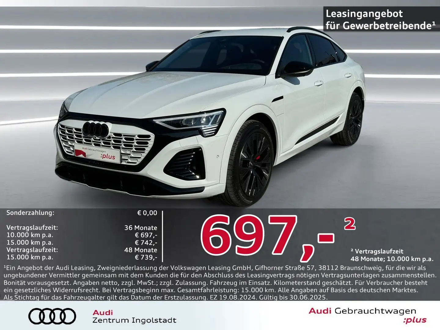 Audi Q8 e-tron Sportback 55 qu 2x S line MATRIX 21" Weiß - 1