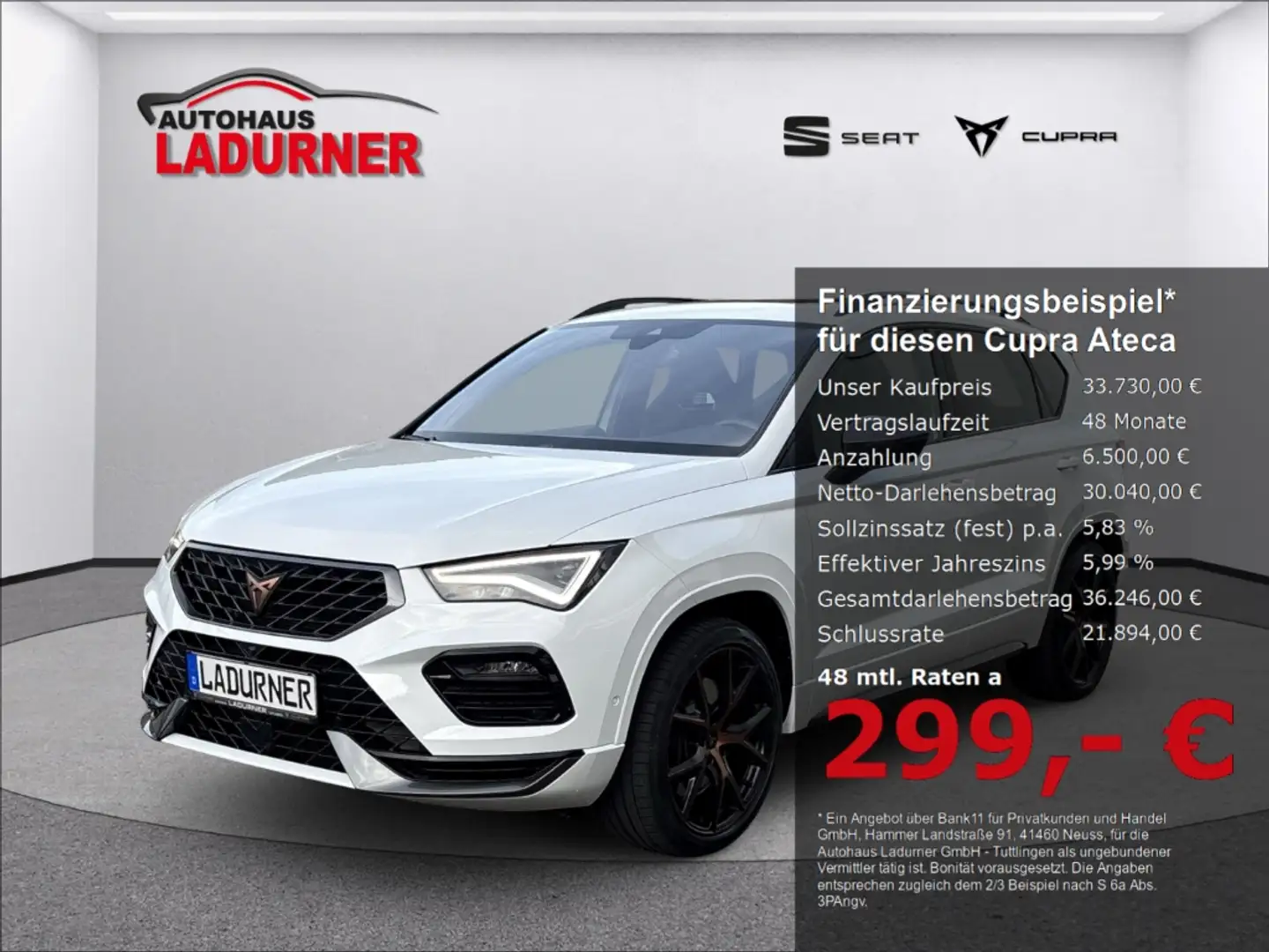 CUPRA Ateca 4Drive 2.0lTSI *AHK+SOUNDSYSTEM+PANODACH* Weiß - 1
