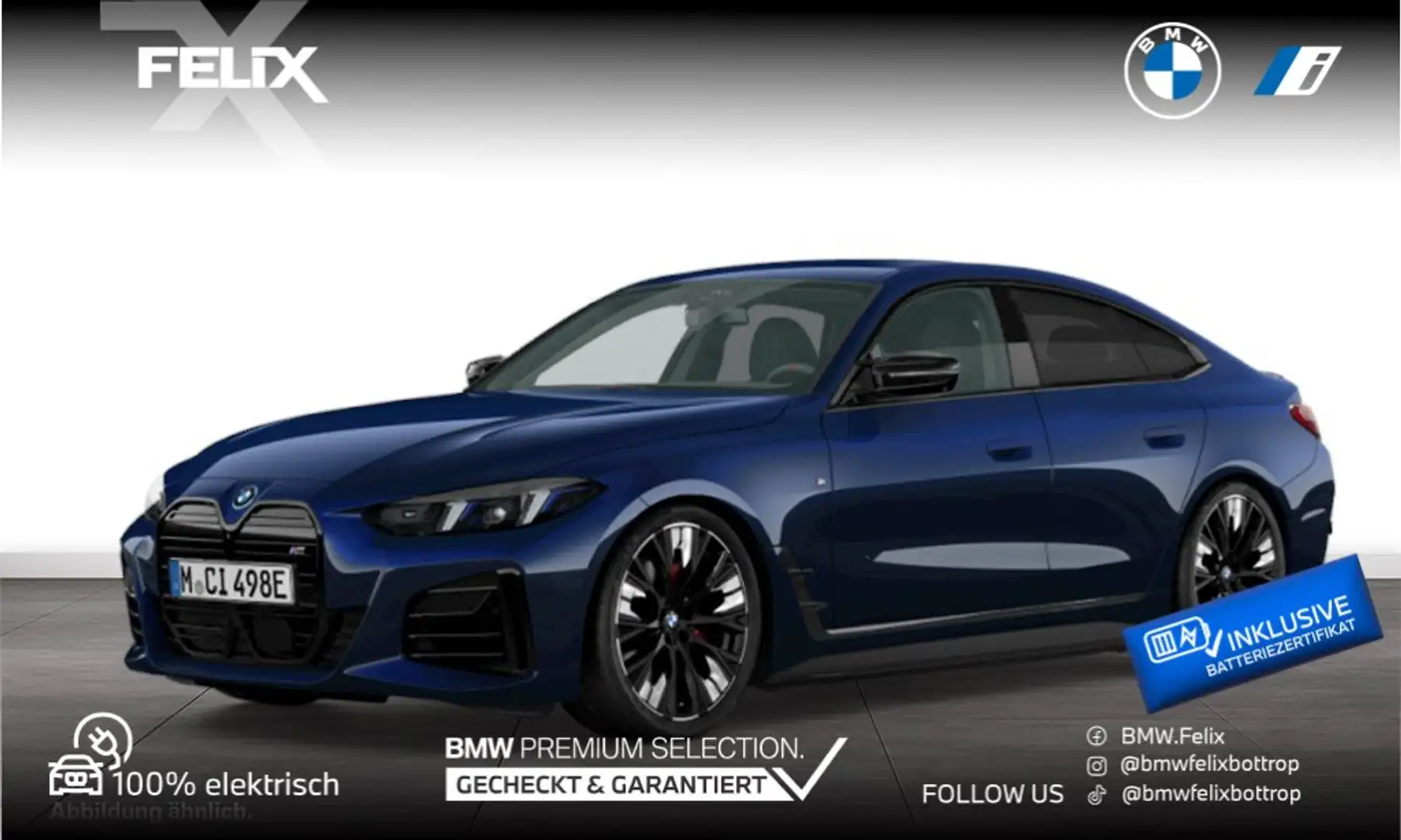 BMW i4 M50 xDrive+LCI/FACELIFT+INDIVIDUAL+M SPORTPAKET PR Blu/Azzurro - 1