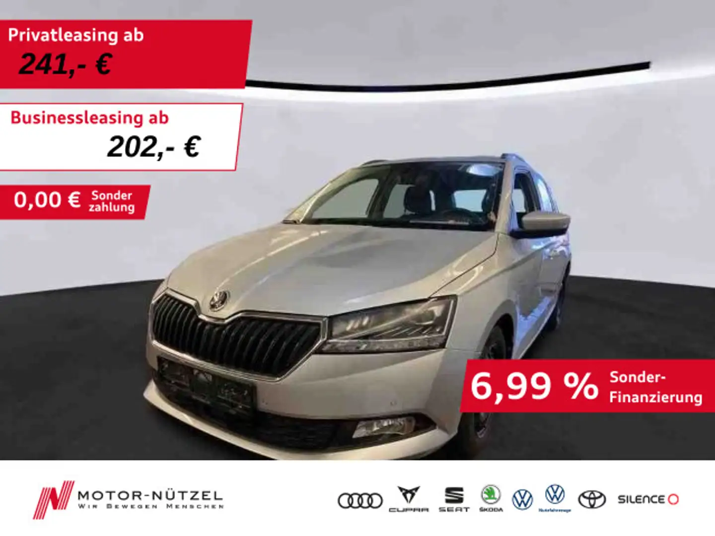 Skoda Fabia Combi 1.0 TSI DSG AMBITION LED+NAV+AHK+SHZ Silber - 1