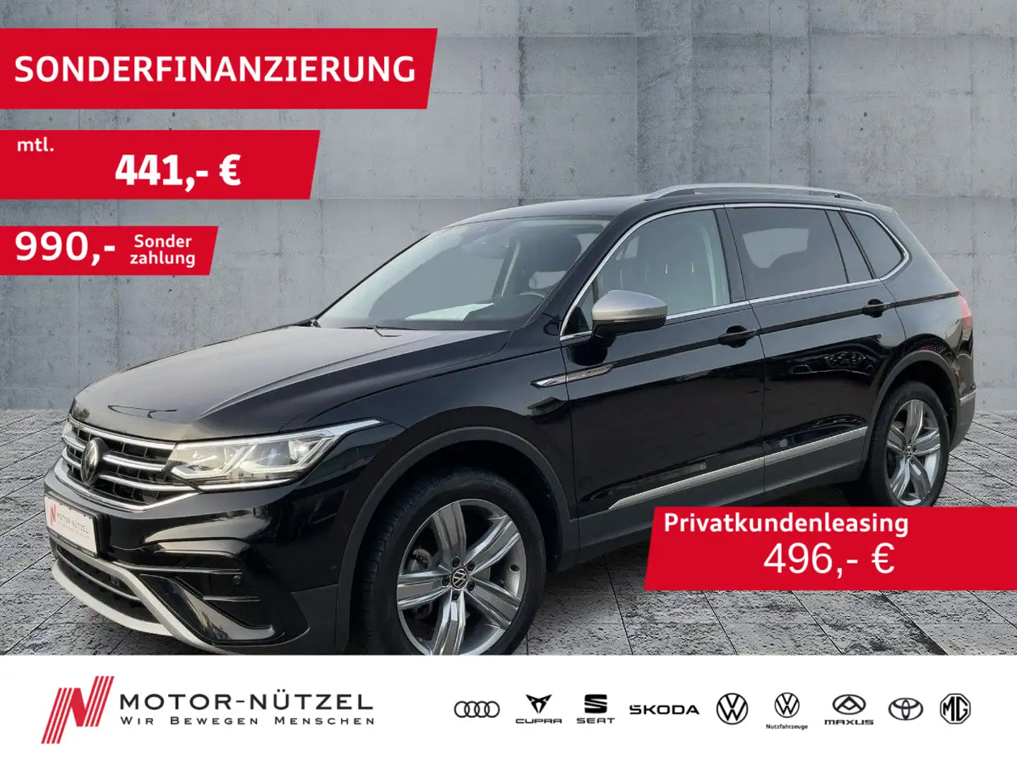 Volkswagen Tiguan Allspace 2.0 TDI 4M IQ+NAV+AHK+PANO+7SITZ Schwarz - 1