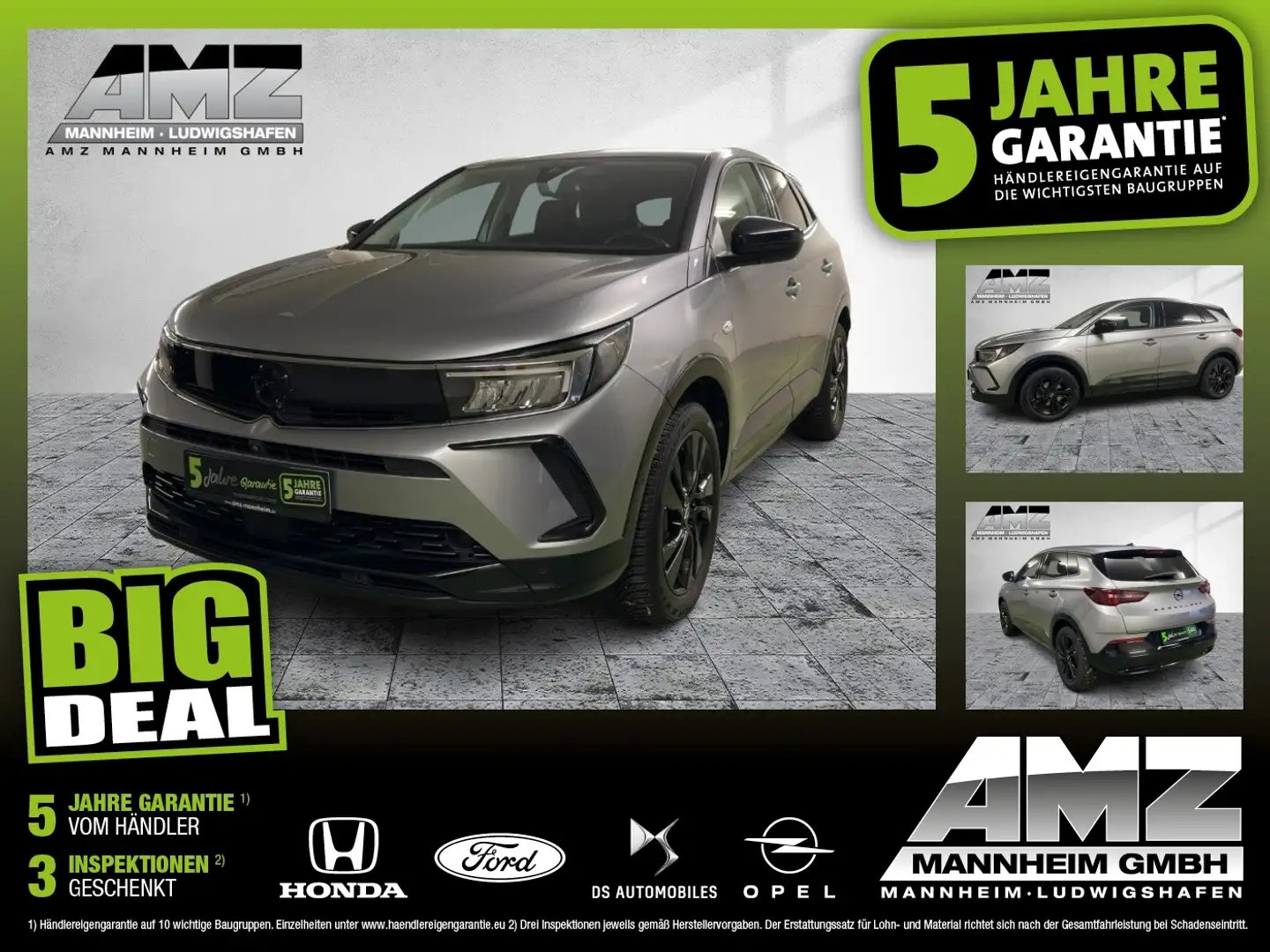 Opel Grandland 1.2 Turbo GS Line LED+Navi+SHZ+2xKlima Grau - 1