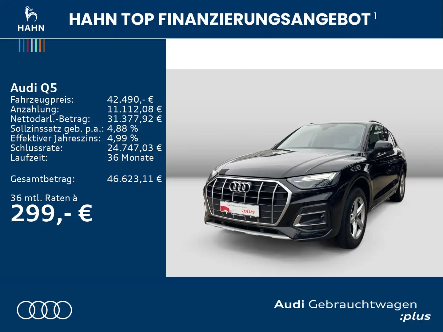 Audi Q5 Advanced 40TDI qua S-Trc Virtual CAM Pano AHK Schwarz - 2