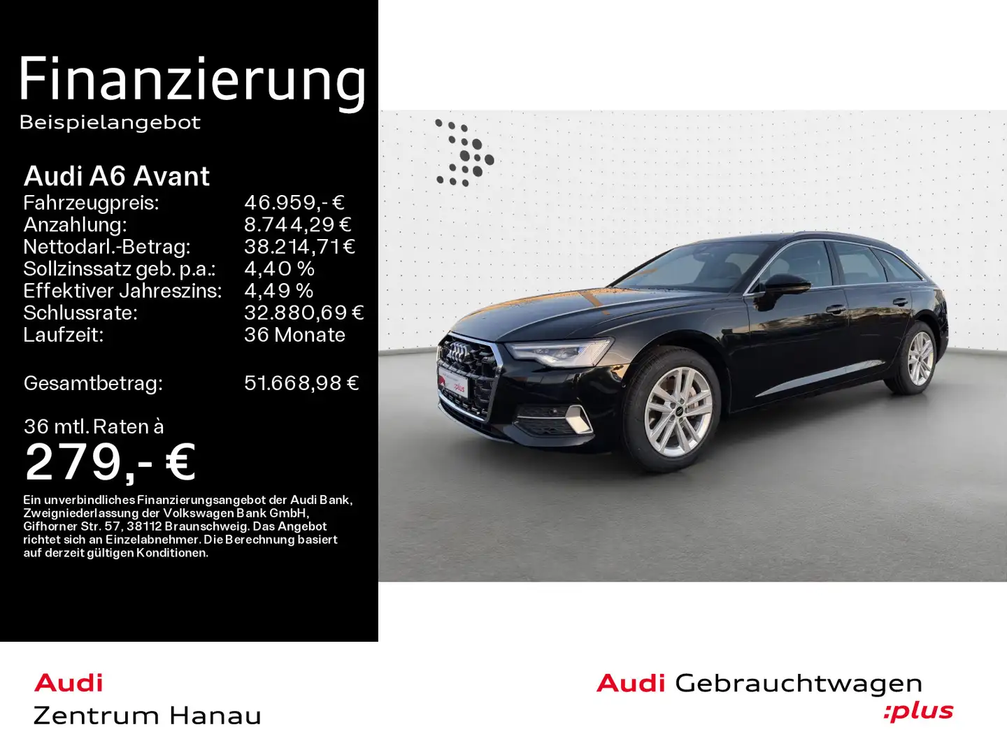 Audi A6 45 TFSI advanced*AHK*LEDER*NAVI-PLUS*LE Schwarz - 1