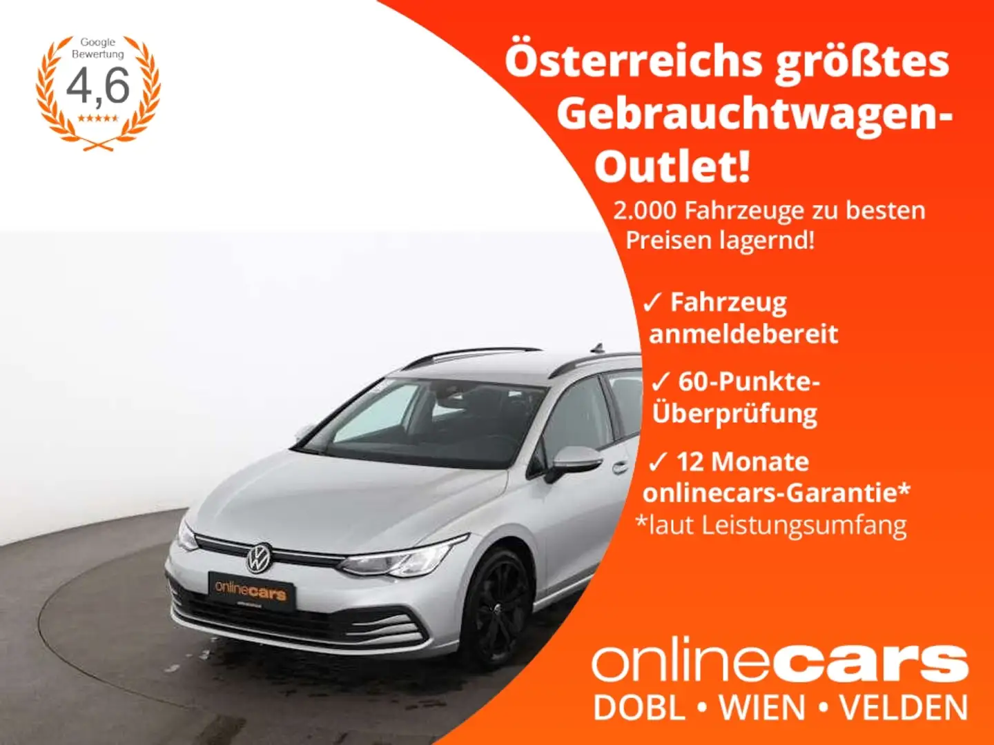 Volkswagen Golf Variant Golf VIII Variant 1.0 eTSI Life Aut LED RADAR NAV Silber - 1