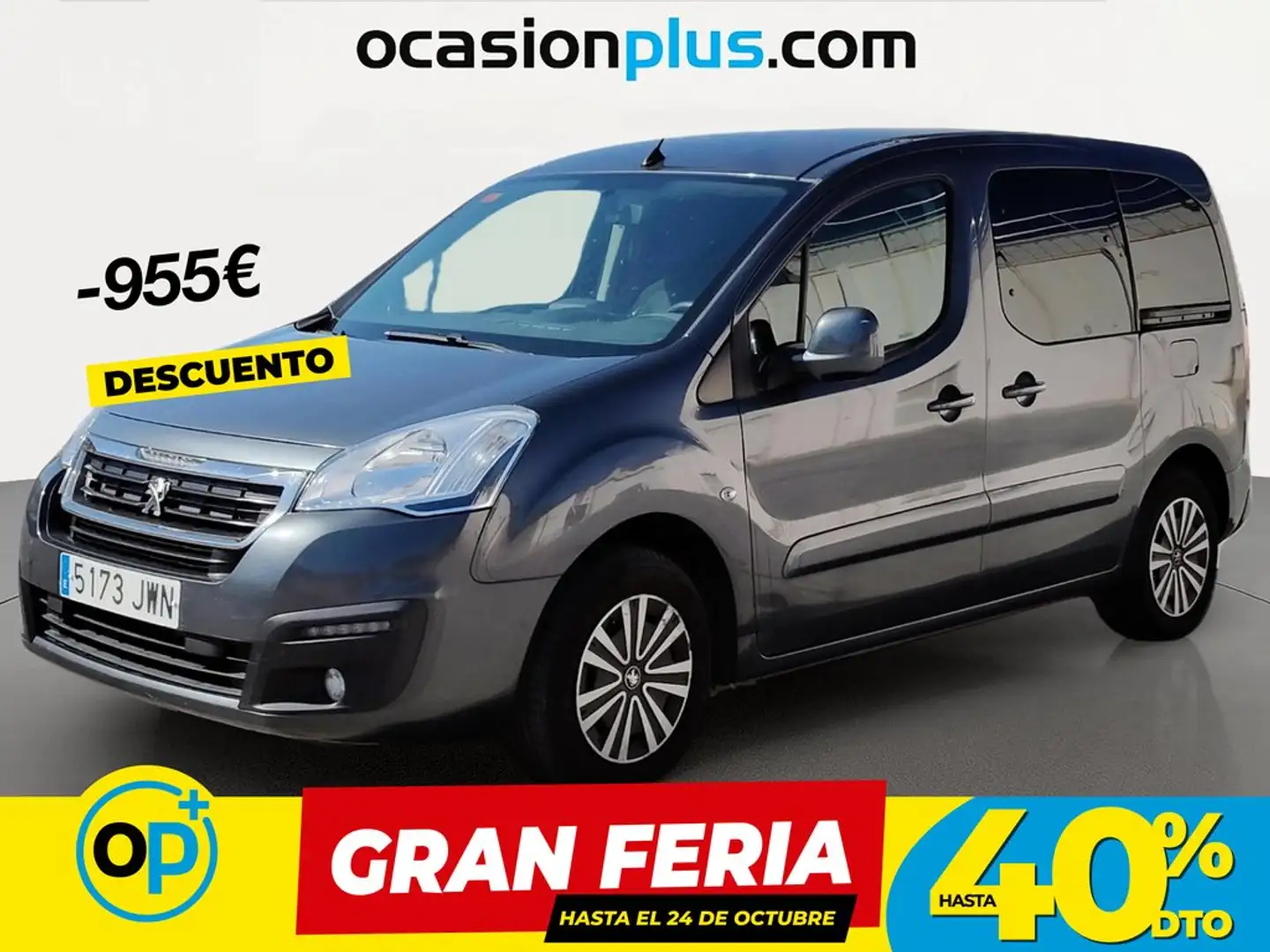 Peugeot Partner Tepee 1.6BlueHDI Active 100 Gris - 1
