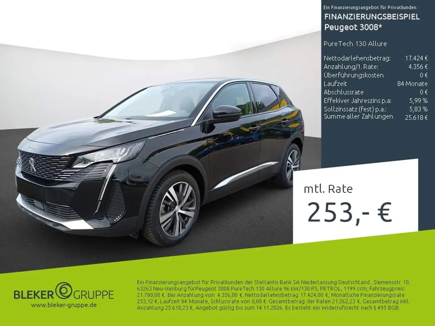 Peugeot 3008 PureTech 130 Allure Noir - 1
