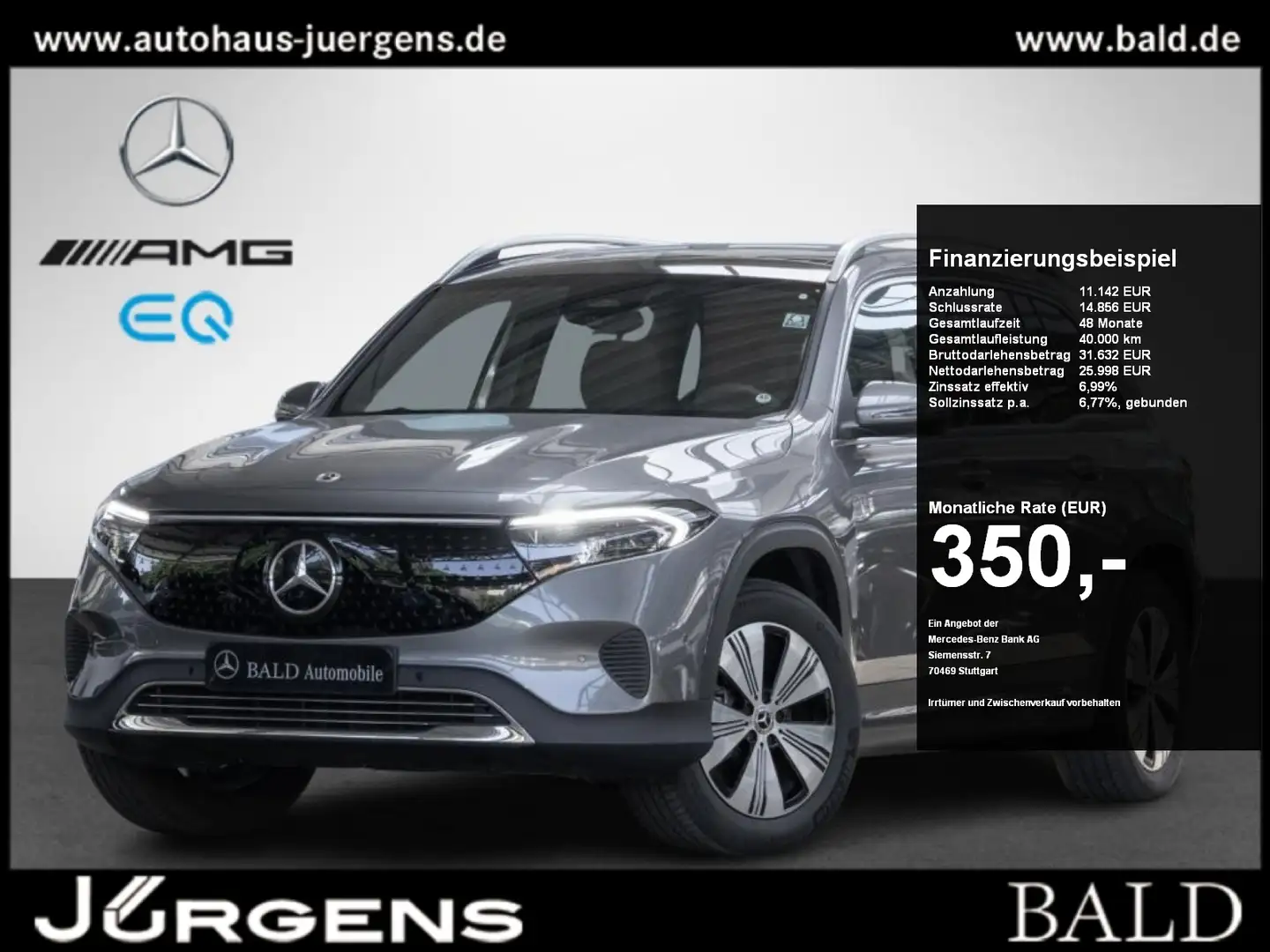 Mercedes-Benz EQB 300 4M Progressive/LED/Cam/Pano/Memo/Mopf/18 Gris - 1