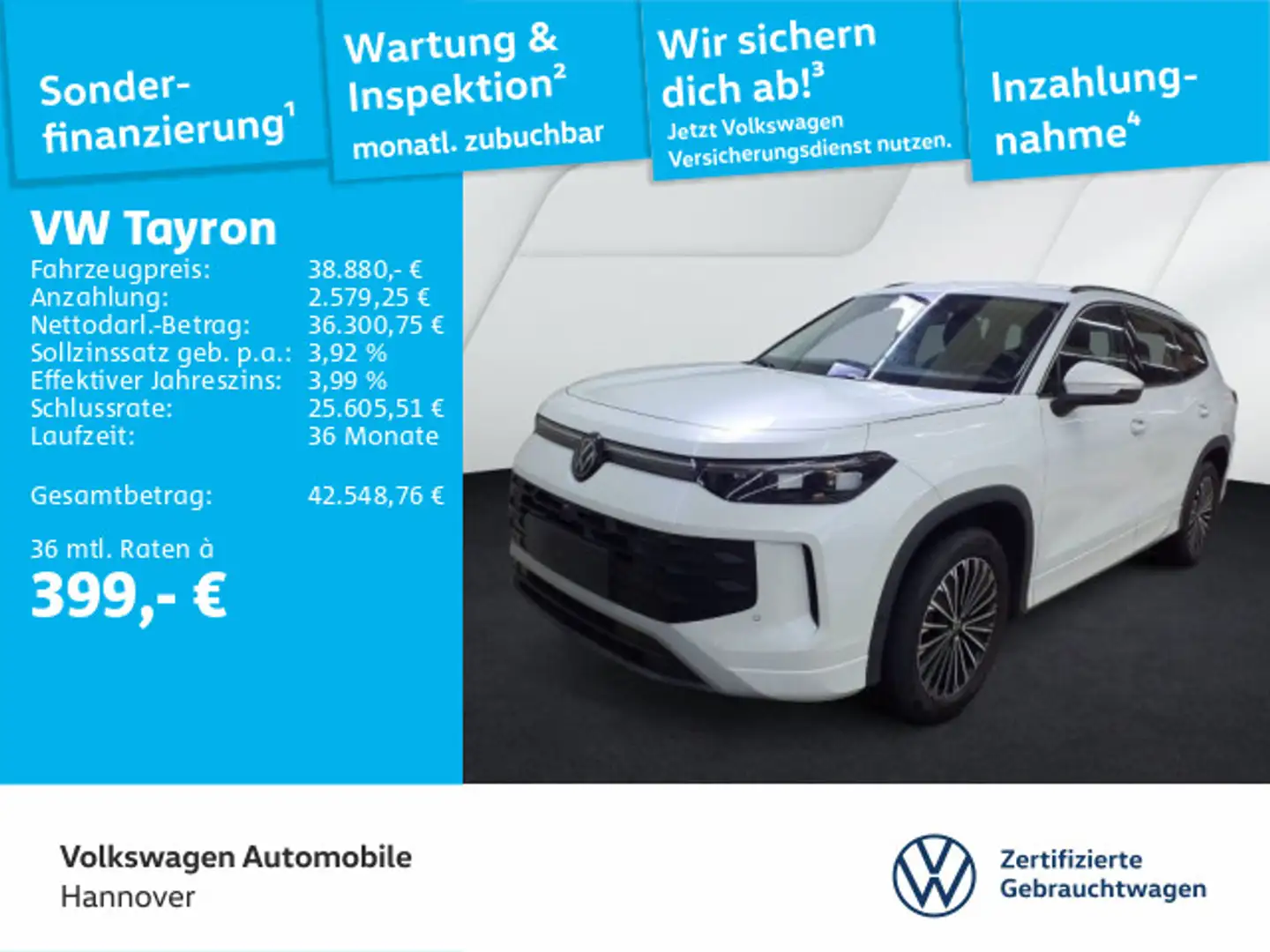 Volkswagen Tayron 1.5 eTSI DSG Life Navi AHK 7Sitzer Kamera Blanc - 1
