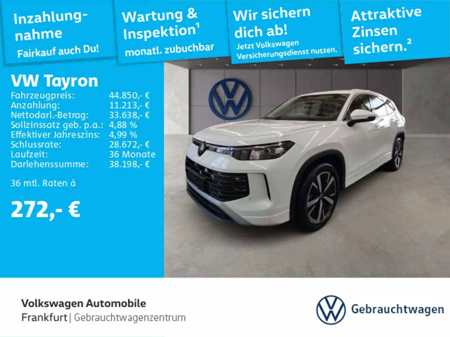 Volkswagen Tayron 1.5 eTSI DSG Elegance Navi LEDPlus DAB+ F Weiß - 1