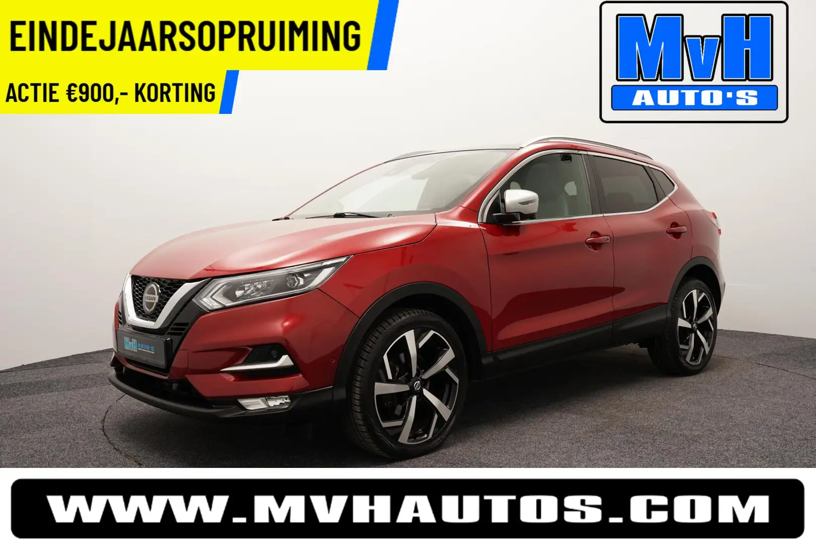 Nissan Qashqai 1.2 Tekna +|LUXE!|PANO|CAMERA|LED|LEER|TREKH Rood - 1