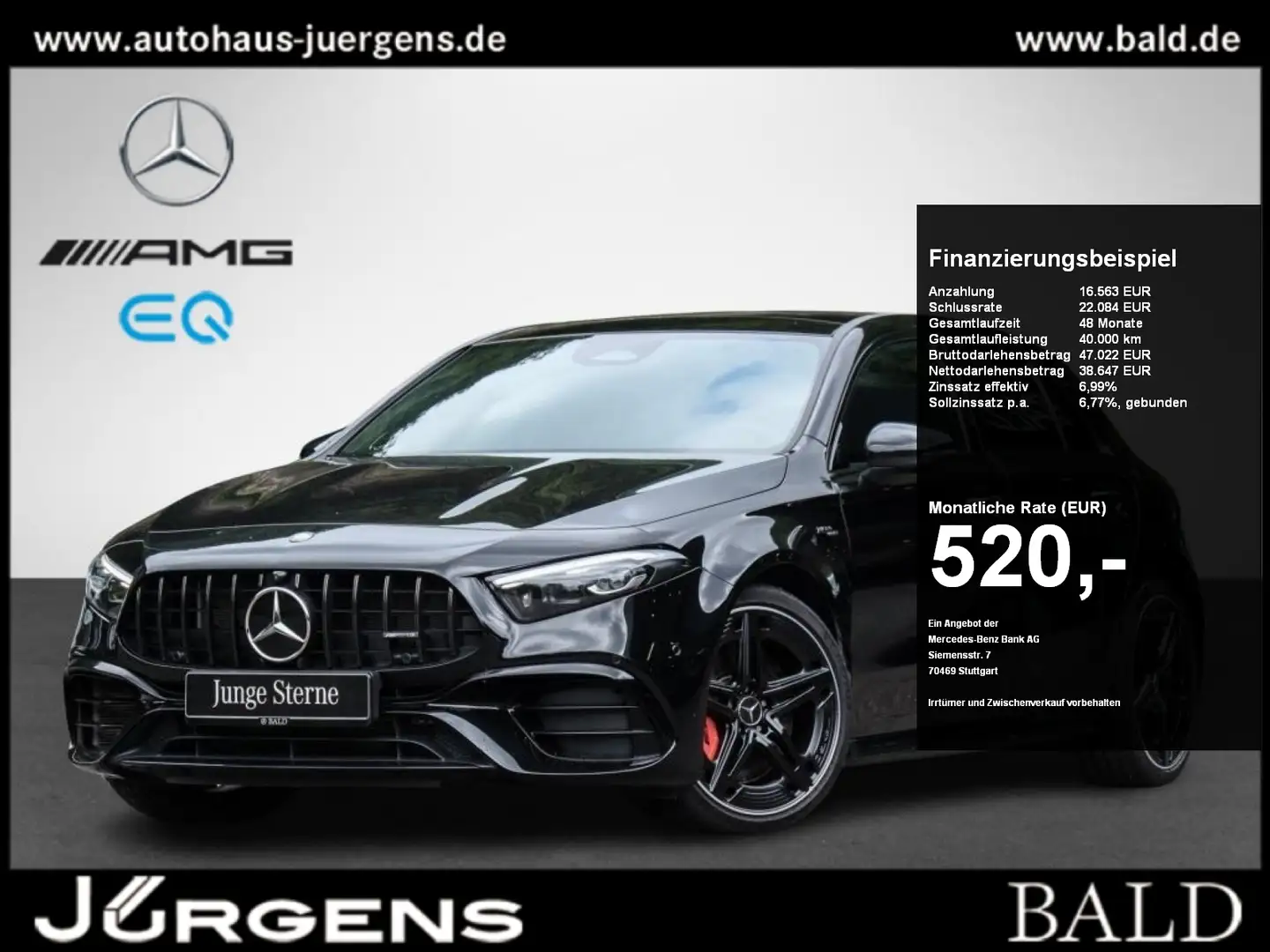 Mercedes-Benz A 45 AMG A 45 S AMG 4M+ ILS/Pano/Burm/360/HUD/Night/19" Black - 1