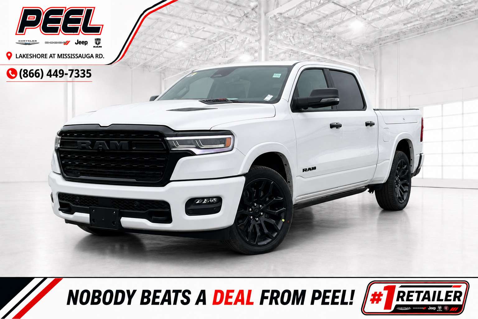 White 2026 RAM 1500 Pickup Truck Four-Wheel Drive 8-Speed Automatic