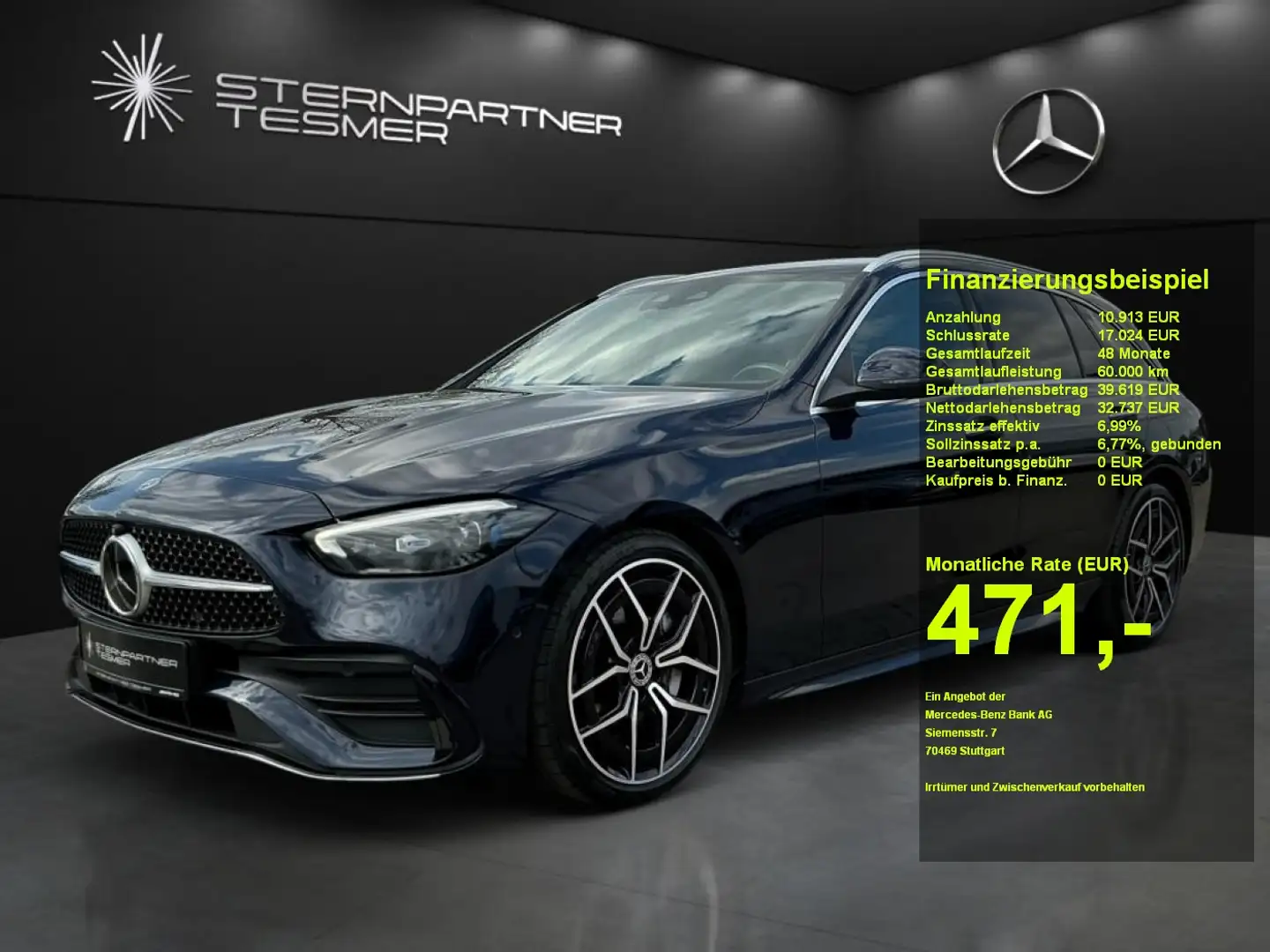 Mercedes-Benz C 300 d T AMG HUD 360° Distr. Memory DigitalL. Blau - 1