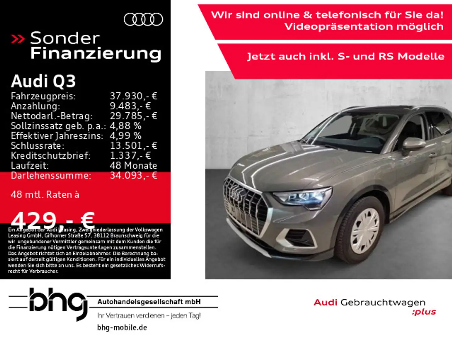 Audi Q3 35 TFSI S-tronic AHK Virtual Standhzg APSplus Gris - 1