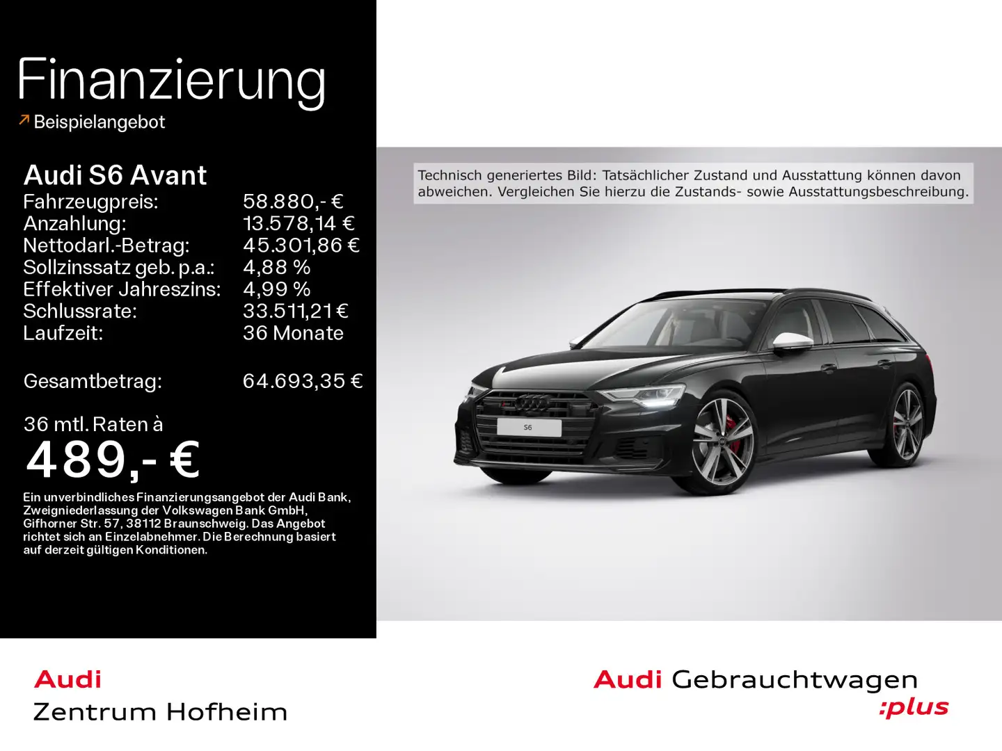 Audi S6 *PANO*B&O*Air*S-Sportsitz*Optik-Paket* Schwarz - 1