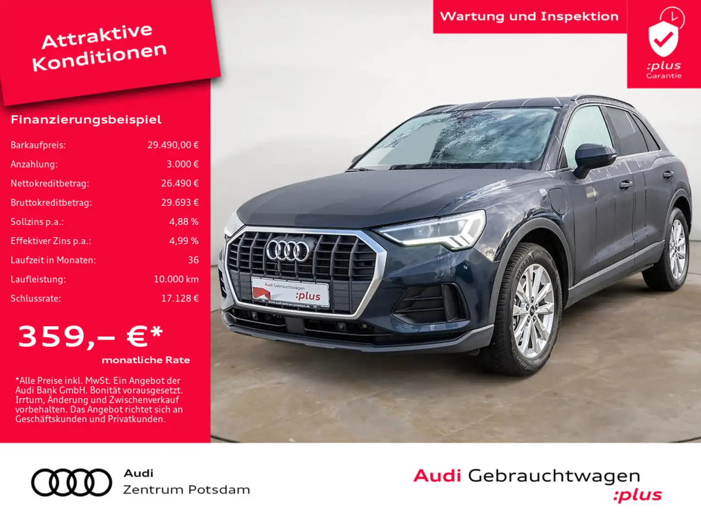 Audi Q3 45 TFSI e LED AHK RFK VIRTUAL Blau - 1