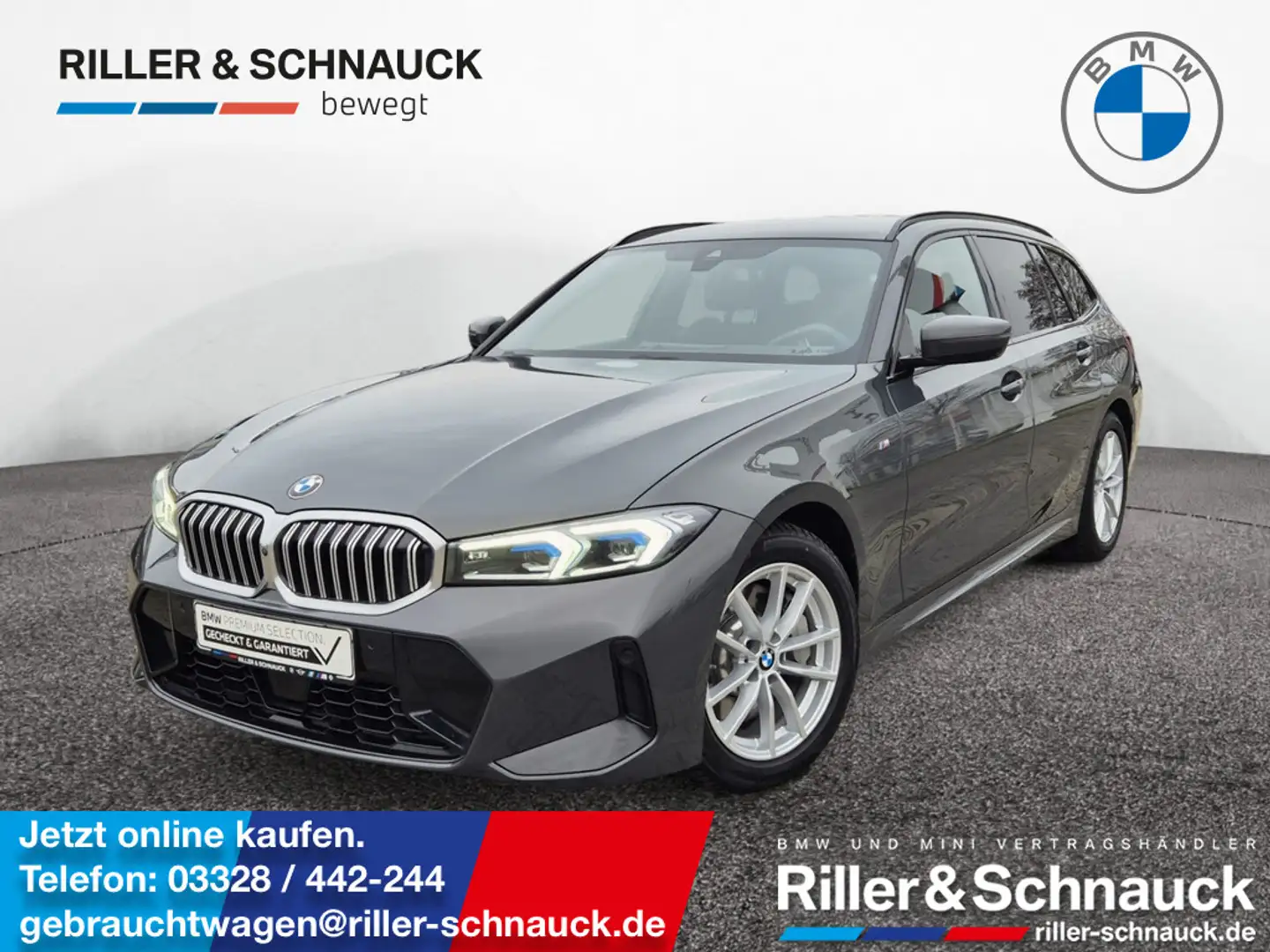 BMW 330 d Touring xDrive M Sport AHK+HUD+ACC+360°K Grau - 1