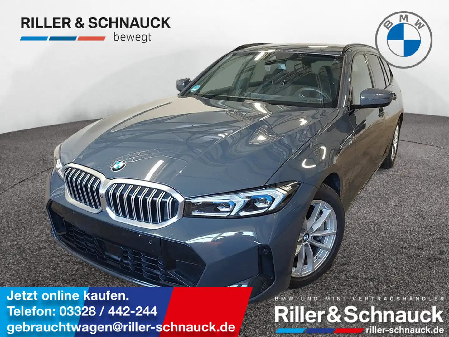 BMW 330 d Touring xDrive M Sport AHK+HUD+ACC+360°K Grau - 1