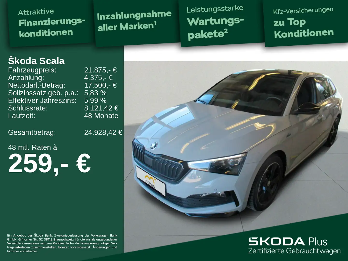 Skoda Scala 1.5 TSI Monte Carlo*DSG*AHK*PDC*RFK*PANO* Grau - 1
