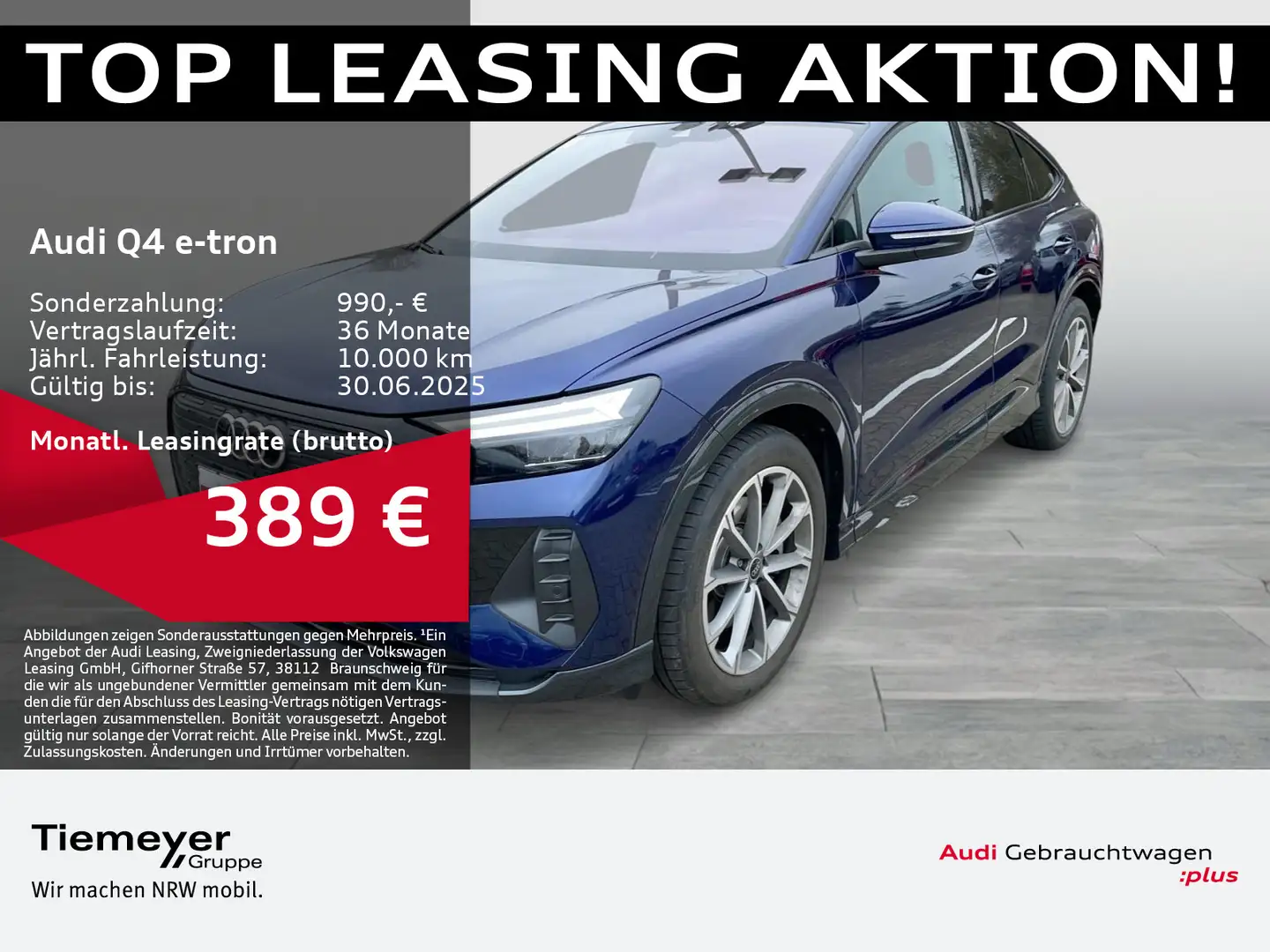 Audi Q4 e-tron Sportback 45 Q ADVANCED LM20 AHK NAVIP Blau - 1