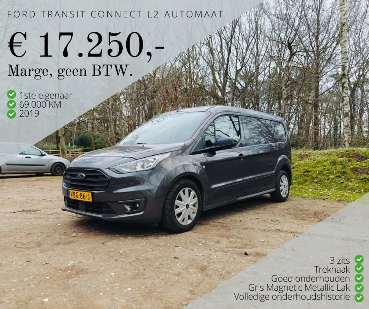 Ford Transit Connect Transit Connect 1.5 EcoBlue L2 Trend Grijs - 1