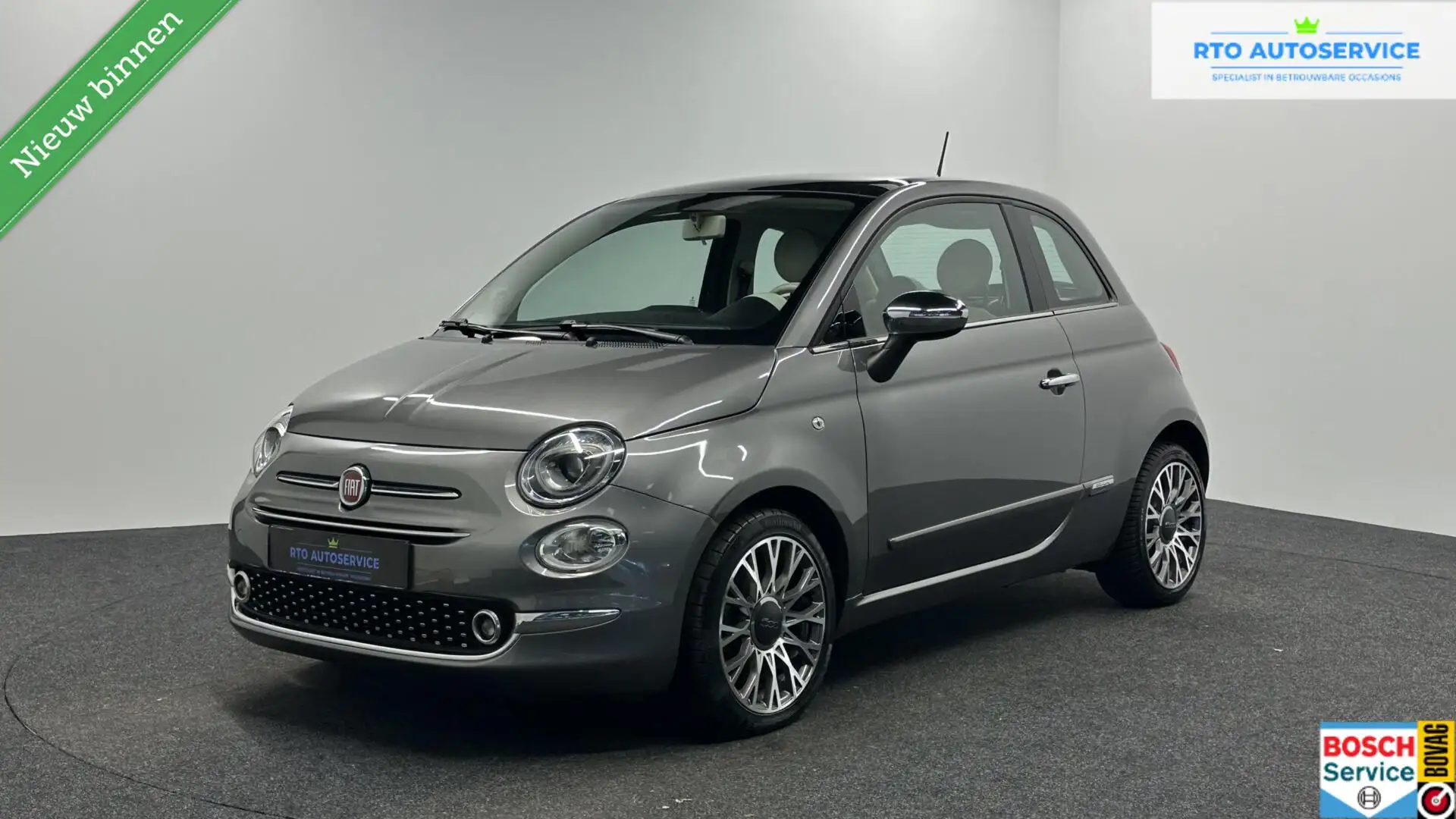 Fiat 500 1.2 Lounge CARPLAY LM CRUISE NAVI ECC 54000 KM . Grijs - 1