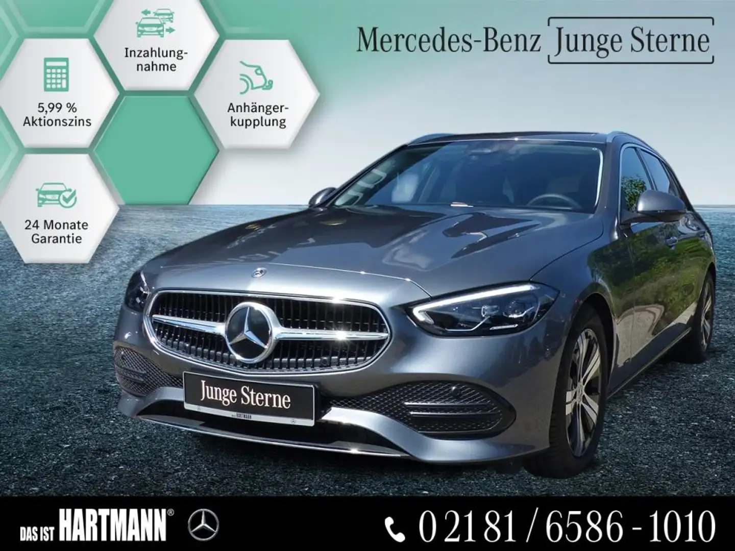 Mercedes-Benz C 200 d T AVANTGARDE+AHK+MBUX+RF-KAM+TOTWINK+LED Gris - 1