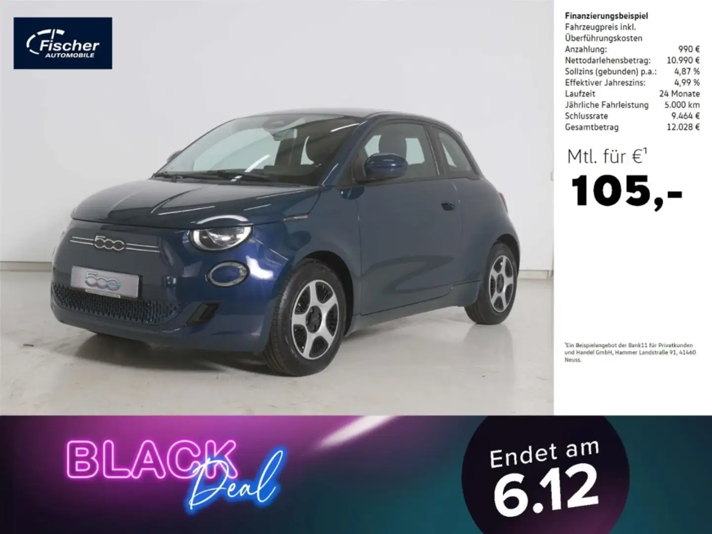 Fiat 500e Elektro Action 23,8 Kwh Keyless/DAB+/Link Vert - 1