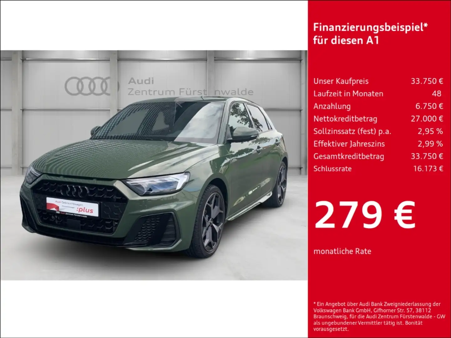 Audi A1 Sportback 35 TFSI S tronic S line Digitales Cockpi Grün - 1