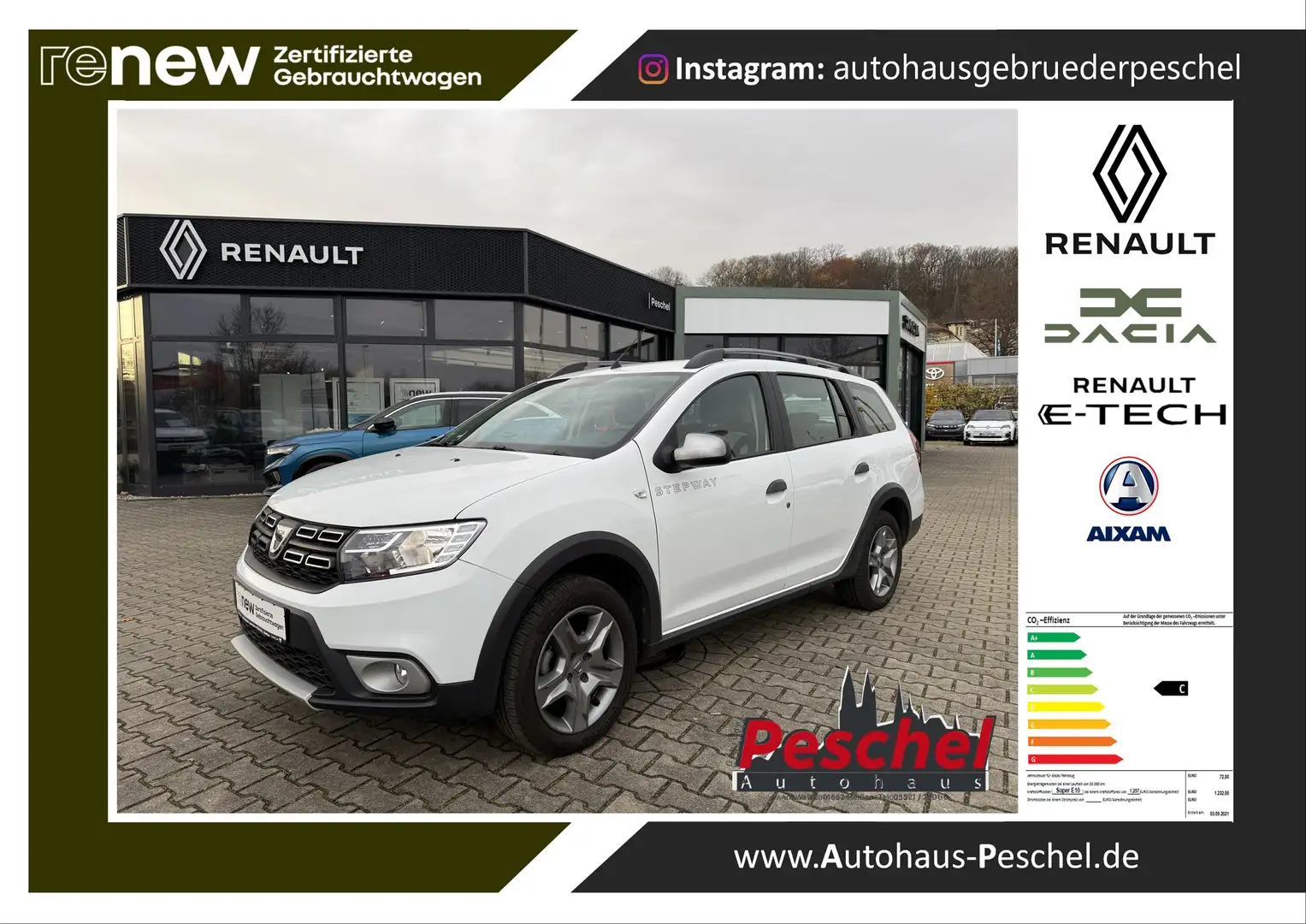 Dacia Logan MCV Stepway TCe100 ECO-G AZV WR Blanc - 1